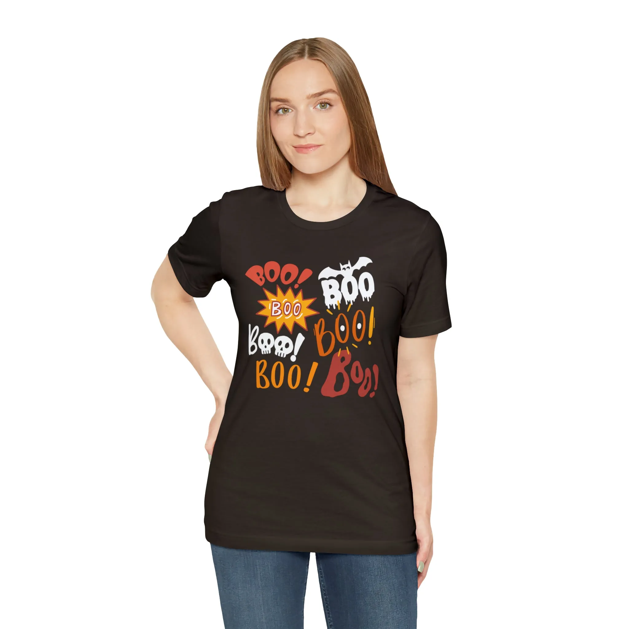 Boo! Boo! Boo! Halloween T-Shirt | Scary Boo Tee |  Bella Canvas 3001Unisex | Creepy Short Sleeve Tshirt
