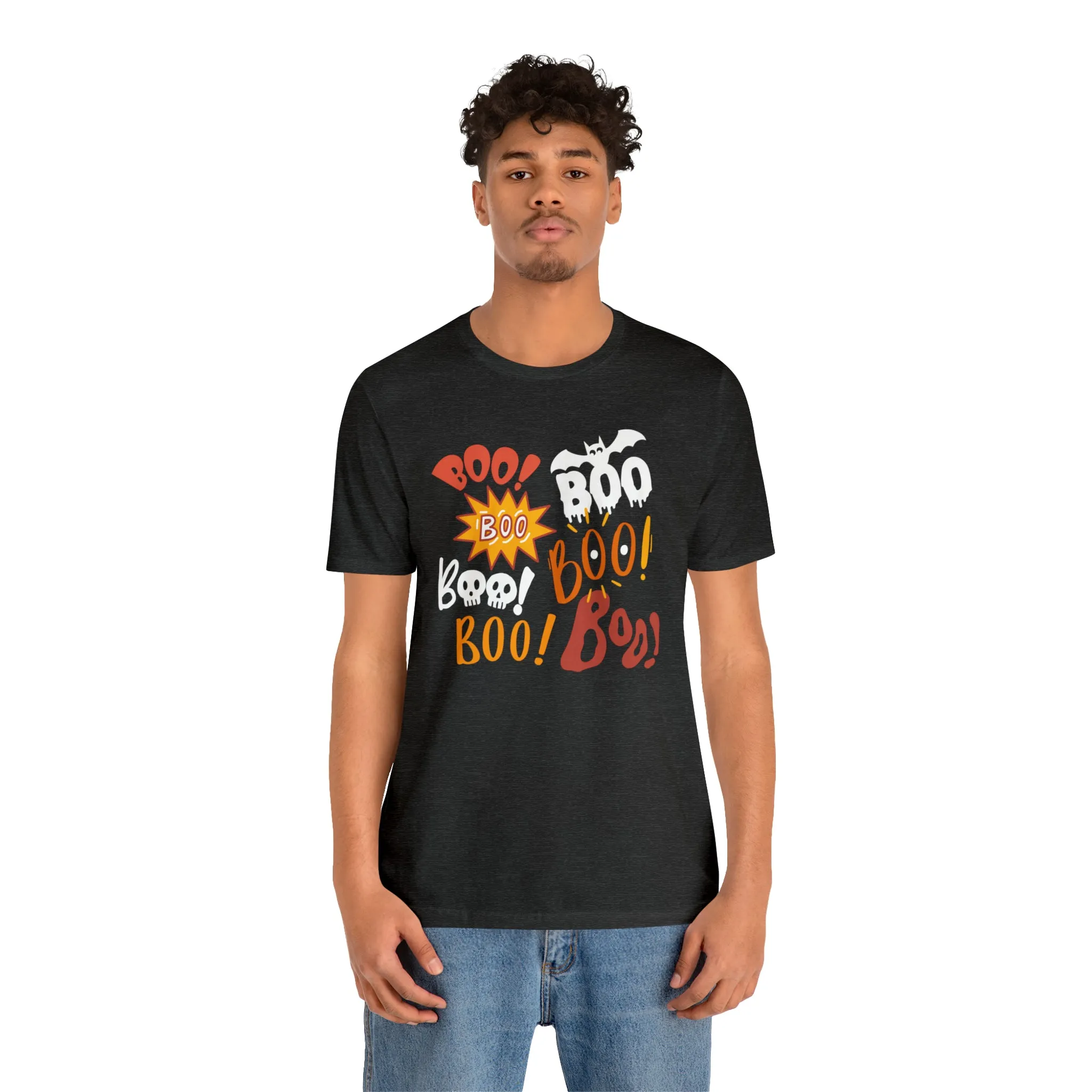 Boo! Boo! Boo! Halloween T-Shirt | Scary Boo Tee |  Bella Canvas 3001Unisex | Creepy Short Sleeve Tshirt