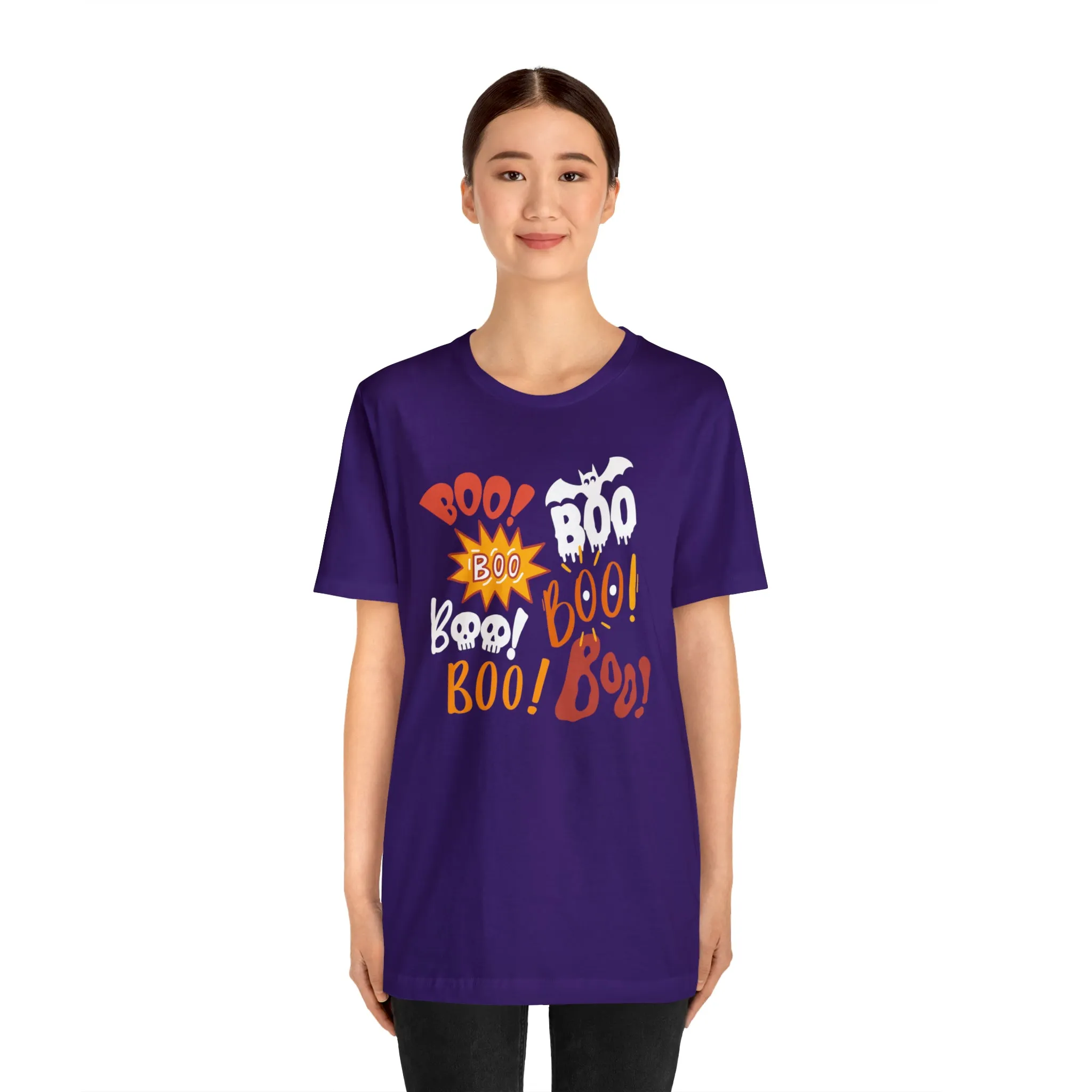 Boo! Boo! Boo! Halloween T-Shirt | Scary Boo Tee |  Bella Canvas 3001Unisex | Creepy Short Sleeve Tshirt