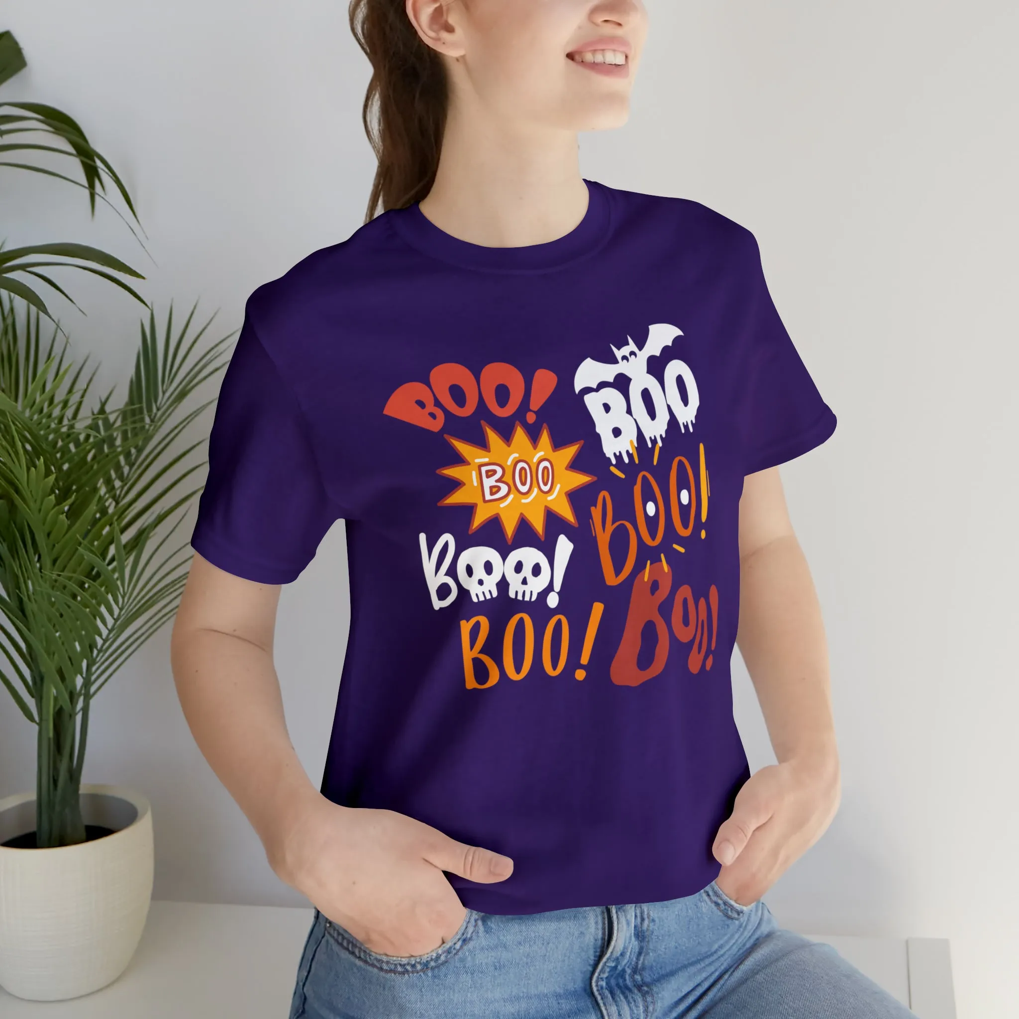 Boo! Boo! Boo! Halloween T-Shirt | Scary Boo Tee |  Bella Canvas 3001Unisex | Creepy Short Sleeve Tshirt
