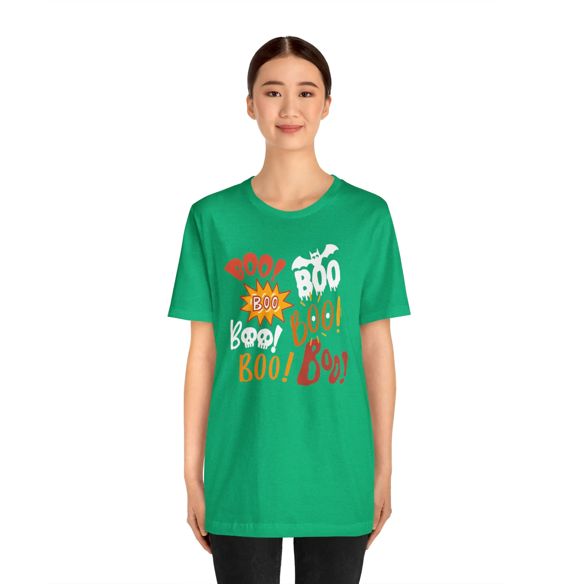 Boo! Boo! Boo! Halloween T-Shirt | Scary Boo Tee |  Bella Canvas 3001Unisex | Creepy Short Sleeve Tshirt