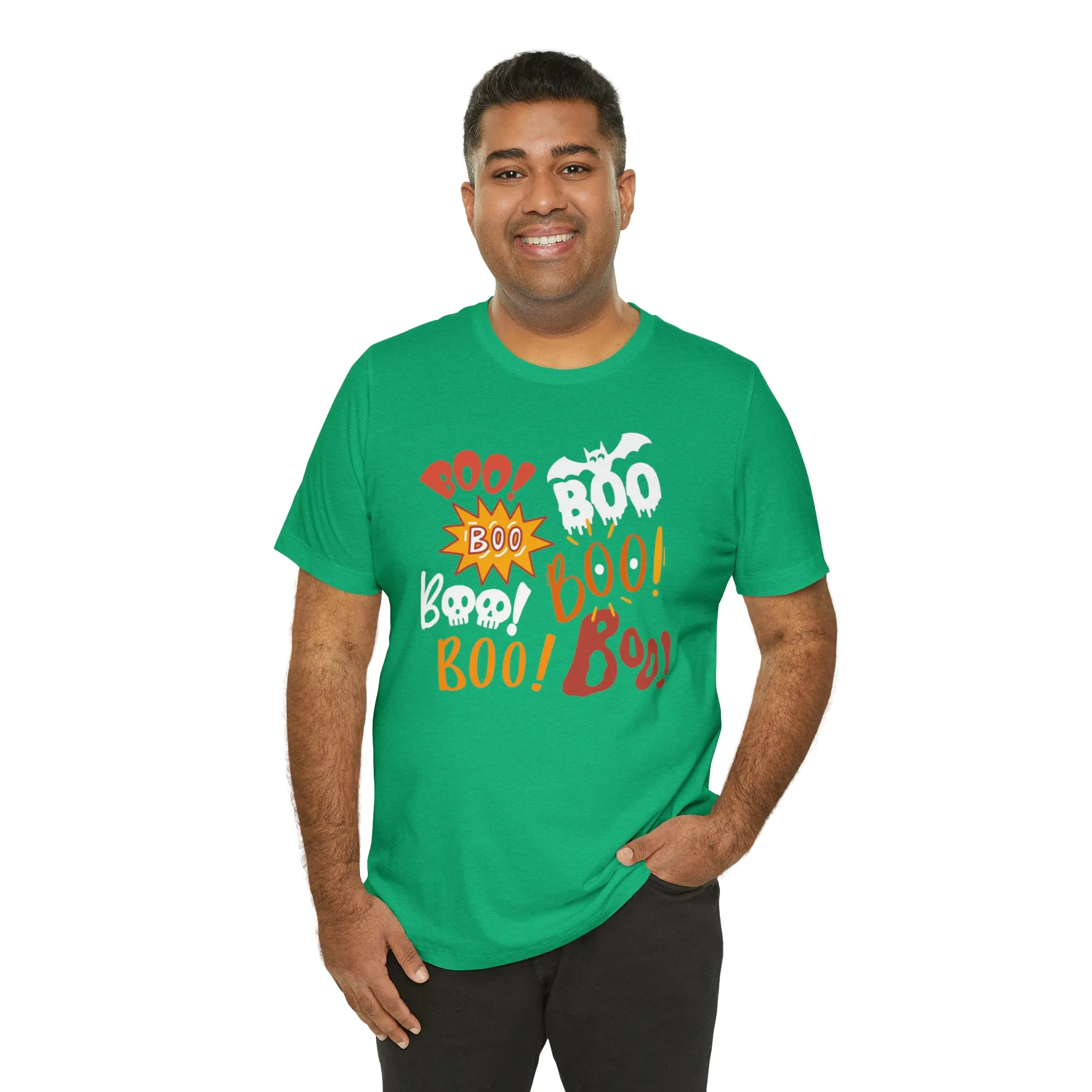 Boo! Boo! Boo! Halloween T-Shirt | Scary Boo Tee |  Bella Canvas 3001Unisex | Creepy Short Sleeve Tshirt