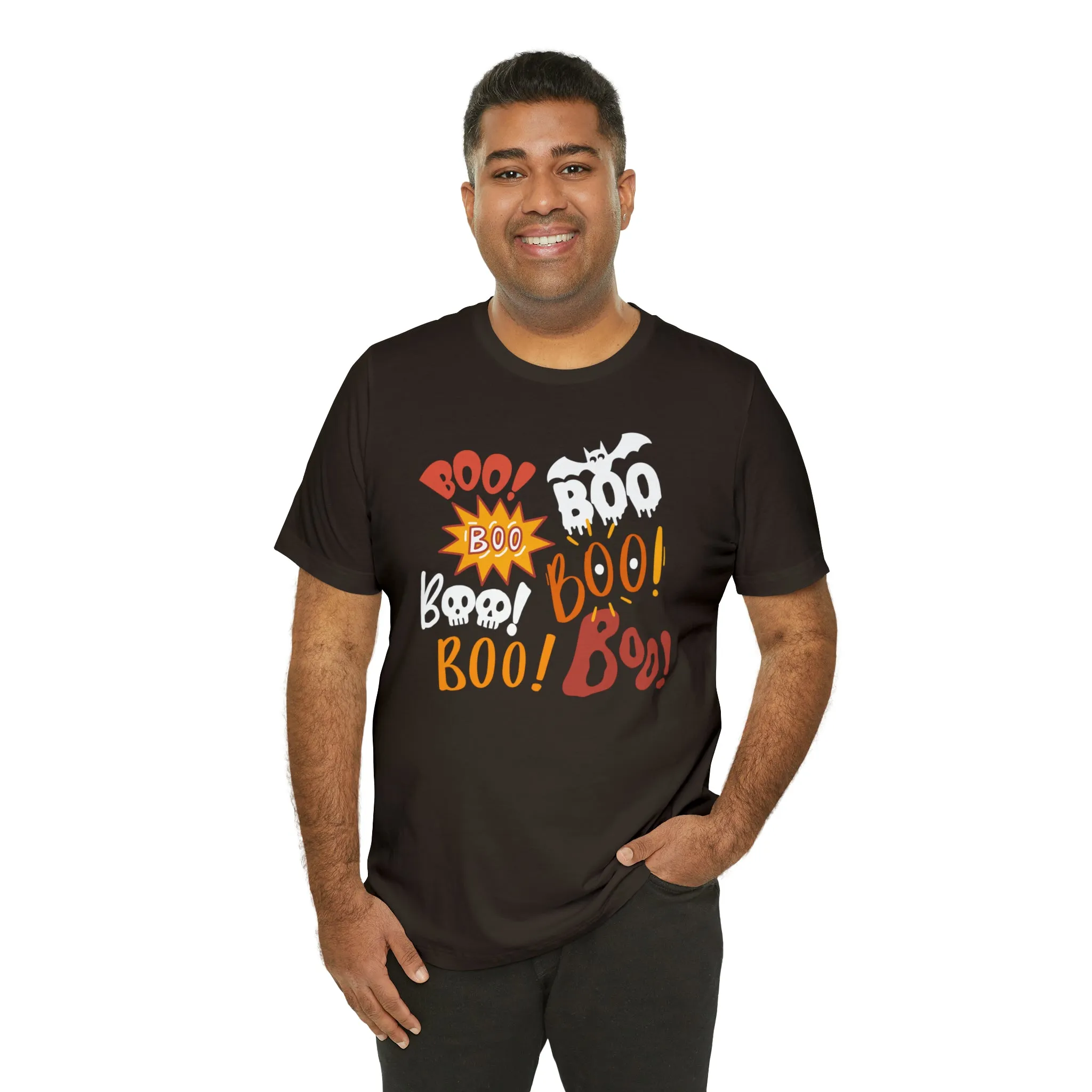 Boo! Boo! Boo! Halloween T-Shirt | Scary Boo Tee |  Bella Canvas 3001Unisex | Creepy Short Sleeve Tshirt