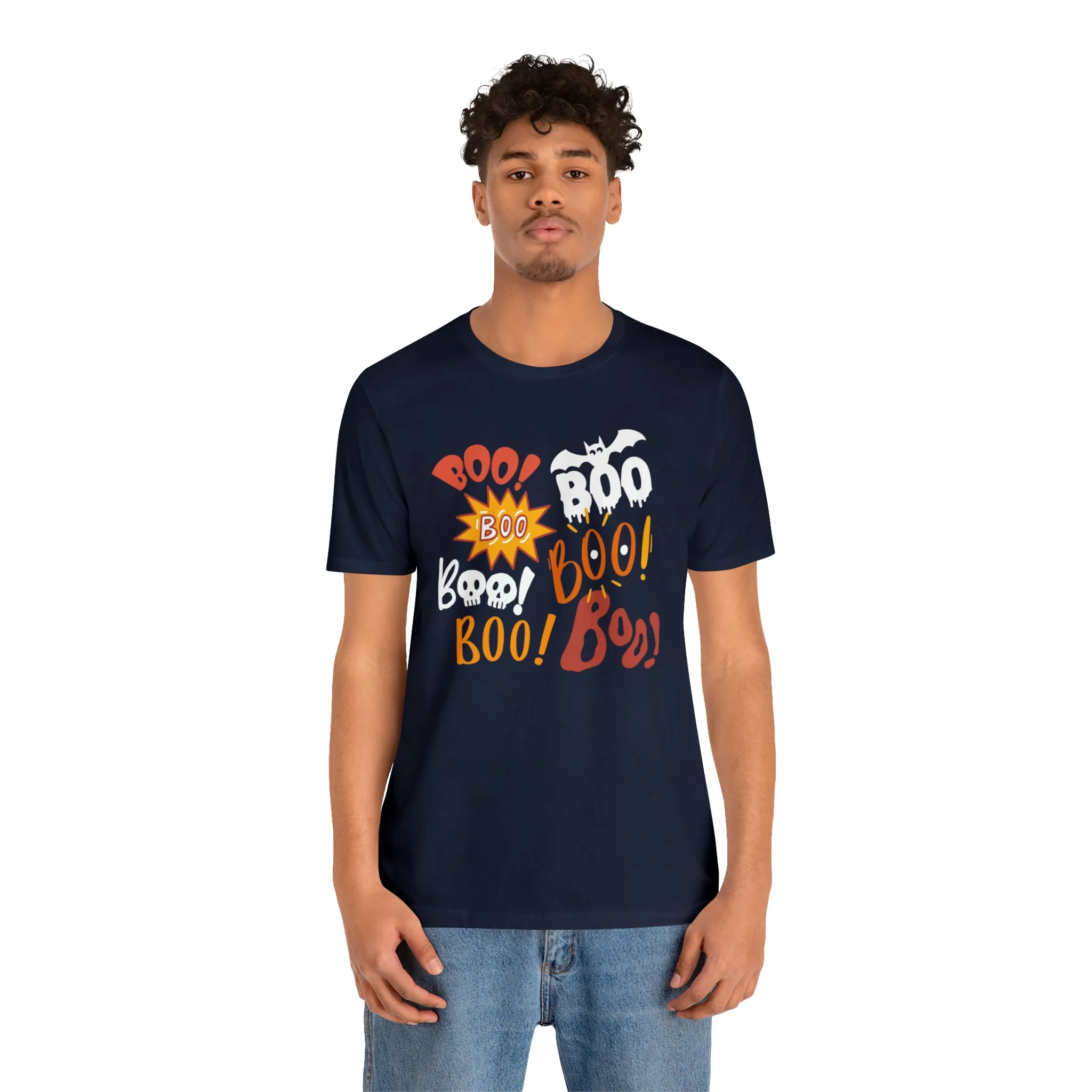 Boo! Boo! Boo! Halloween T-Shirt | Scary Boo Tee |  Bella Canvas 3001Unisex | Creepy Short Sleeve Tshirt