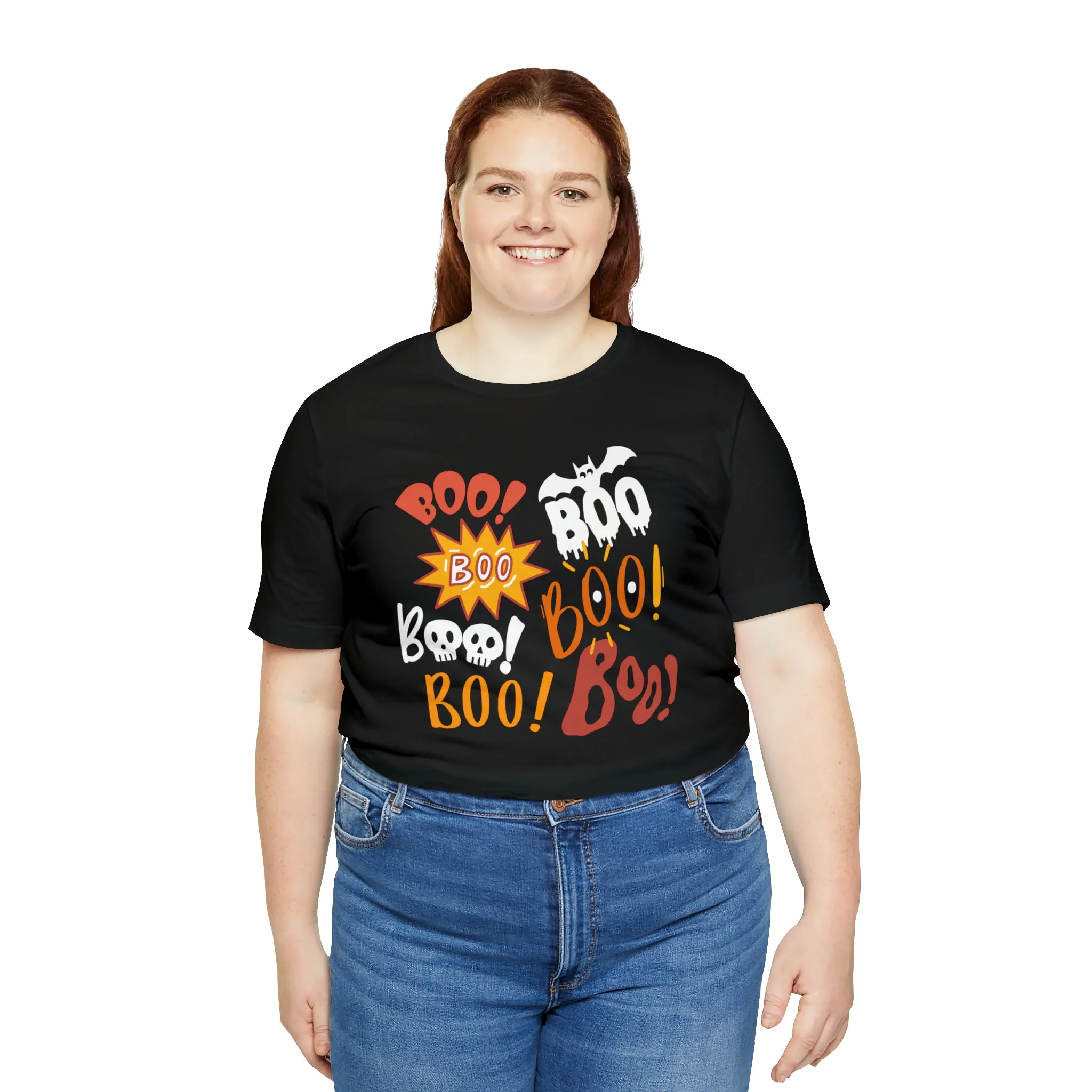 Boo! Boo! Boo! Halloween T-Shirt | Scary Boo Tee |  Bella Canvas 3001Unisex | Creepy Short Sleeve Tshirt