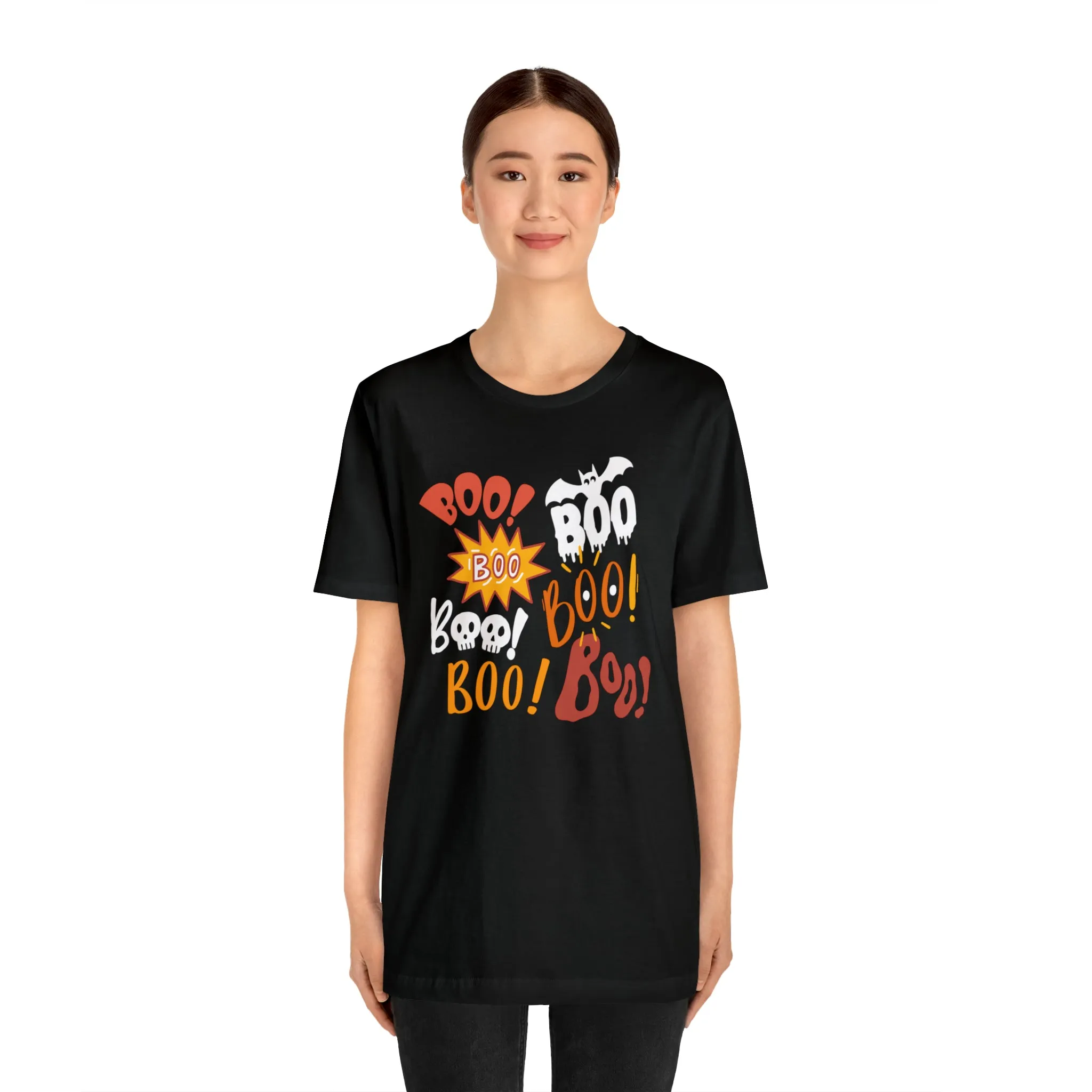 Boo! Boo! Boo! Halloween T-Shirt | Scary Boo Tee |  Bella Canvas 3001Unisex | Creepy Short Sleeve Tshirt