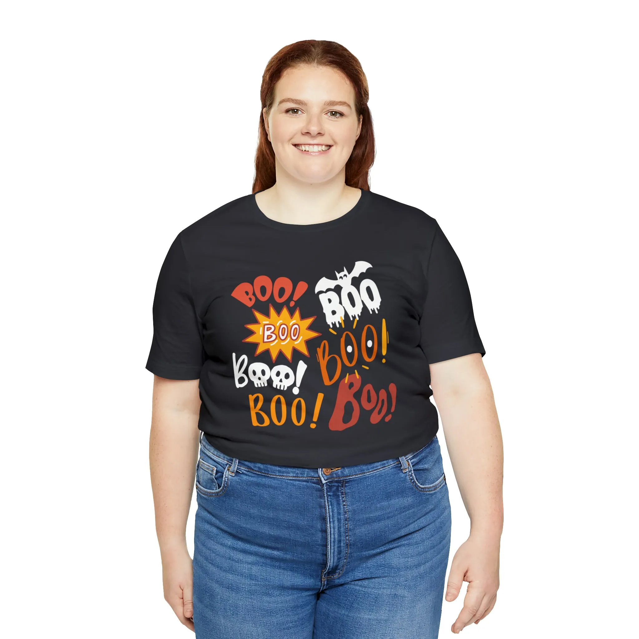 Boo! Boo! Boo! Halloween T-Shirt | Scary Boo Tee |  Bella Canvas 3001Unisex | Creepy Short Sleeve Tshirt