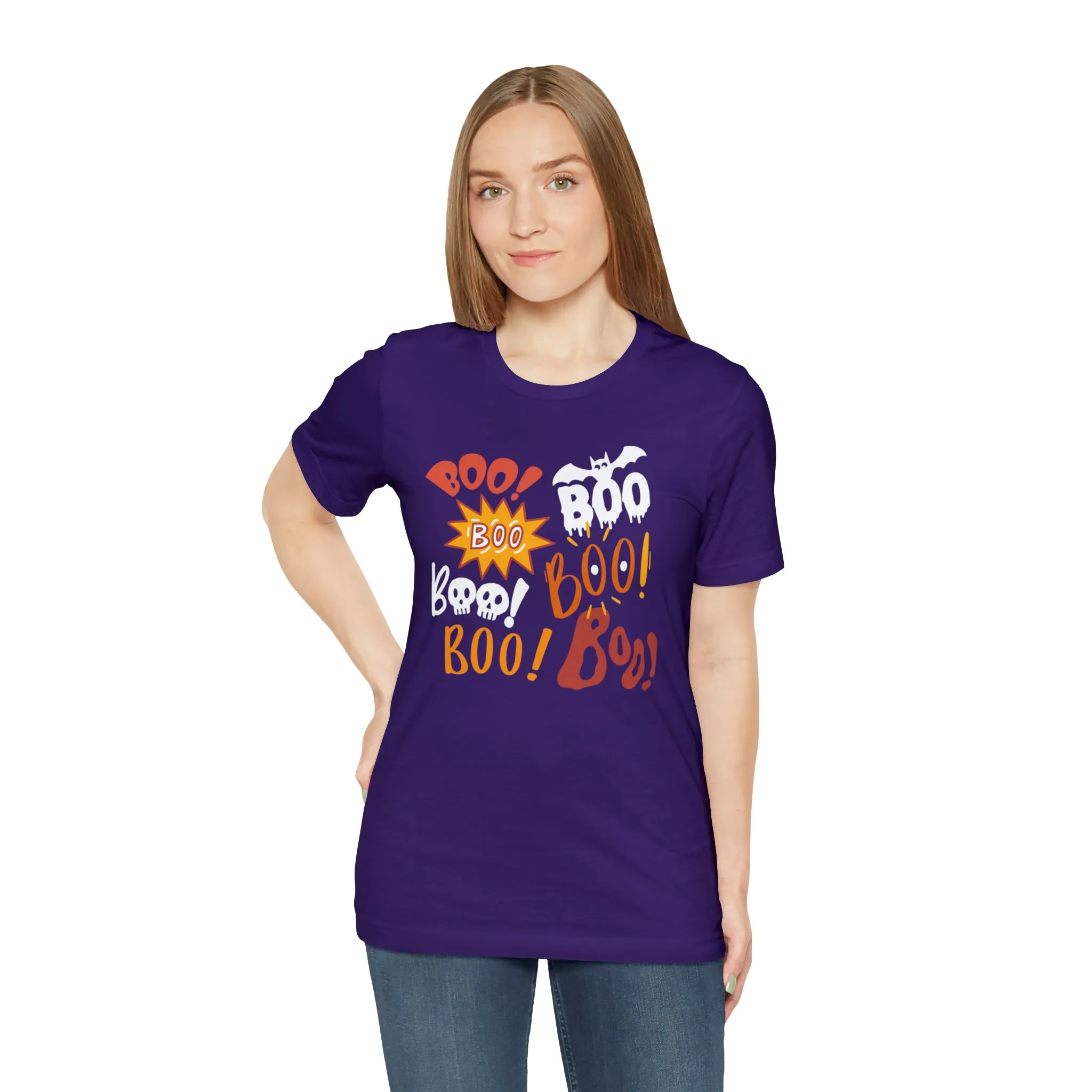 Boo! Boo! Boo! Halloween T-Shirt | Scary Boo Tee |  Bella Canvas 3001Unisex | Creepy Short Sleeve Tshirt