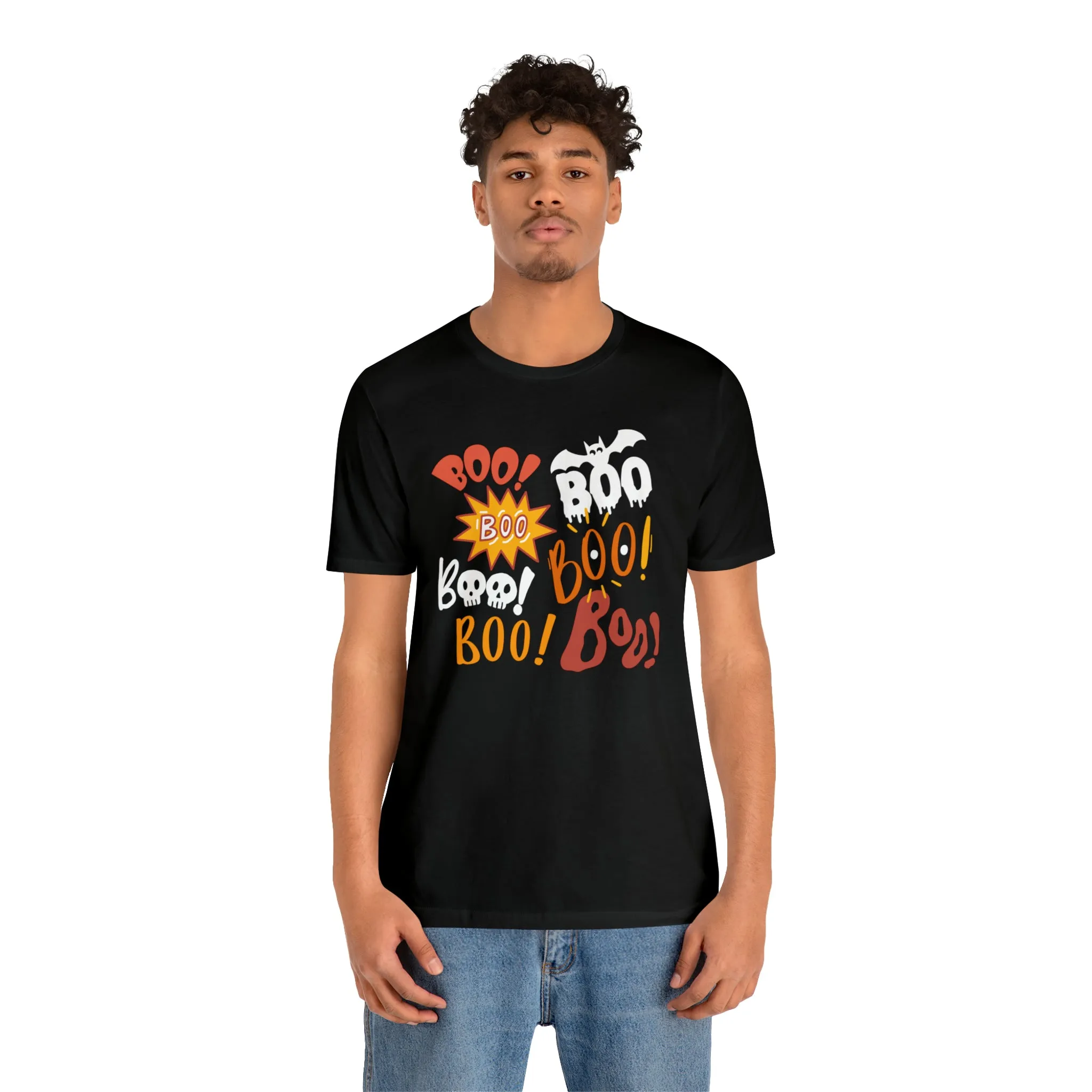 Boo! Boo! Boo! Halloween T-Shirt | Scary Boo Tee |  Bella Canvas 3001Unisex | Creepy Short Sleeve Tshirt