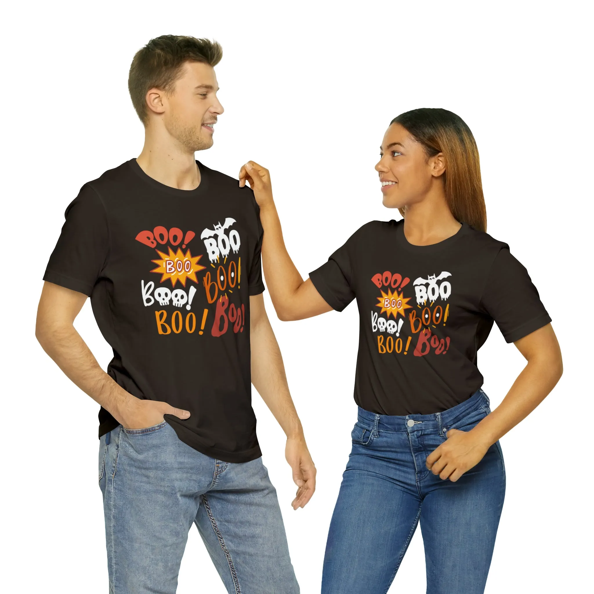 Boo! Boo! Boo! Halloween T-Shirt | Scary Boo Tee |  Bella Canvas 3001Unisex | Creepy Short Sleeve Tshirt