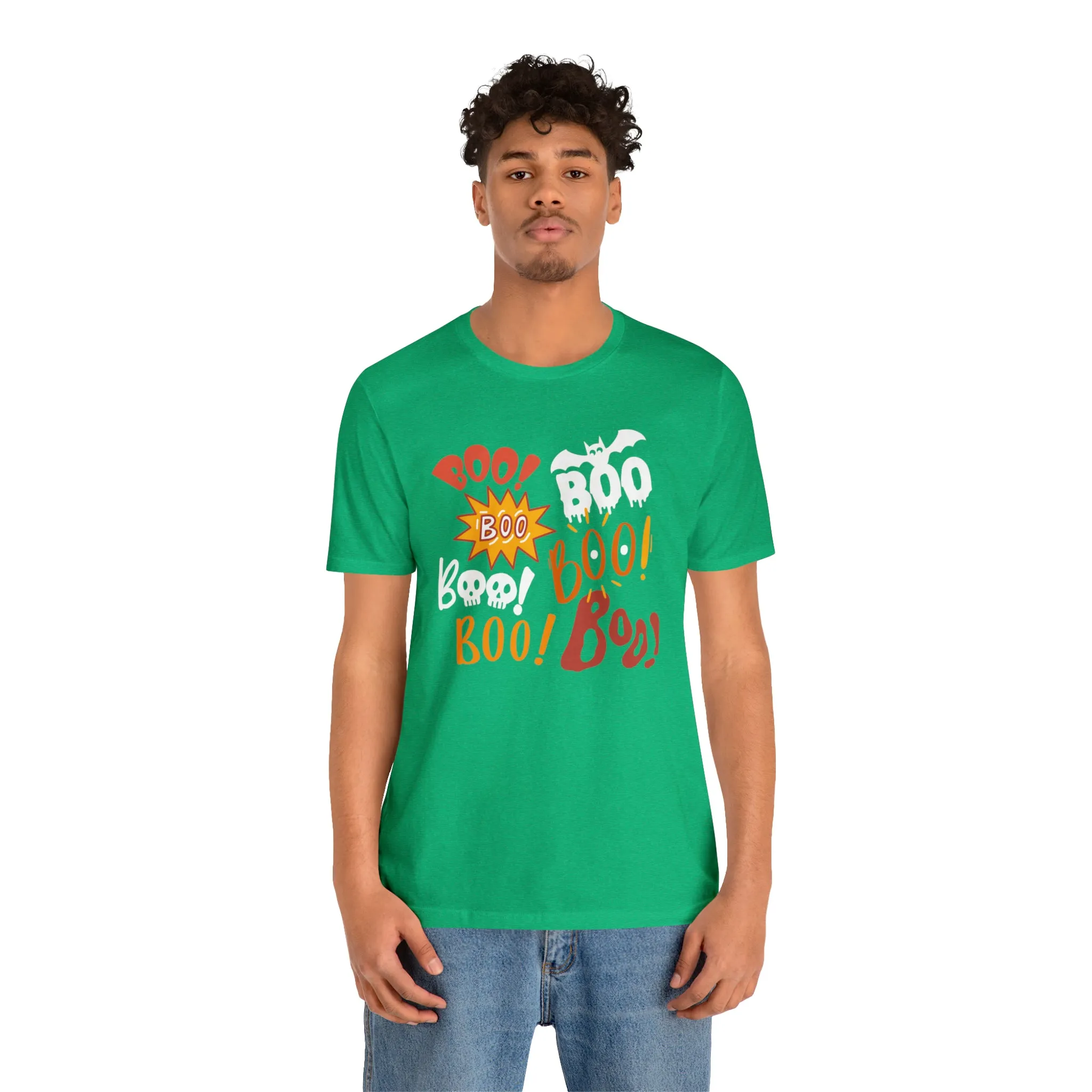 Boo! Boo! Boo! Halloween T-Shirt | Scary Boo Tee |  Bella Canvas 3001Unisex | Creepy Short Sleeve Tshirt