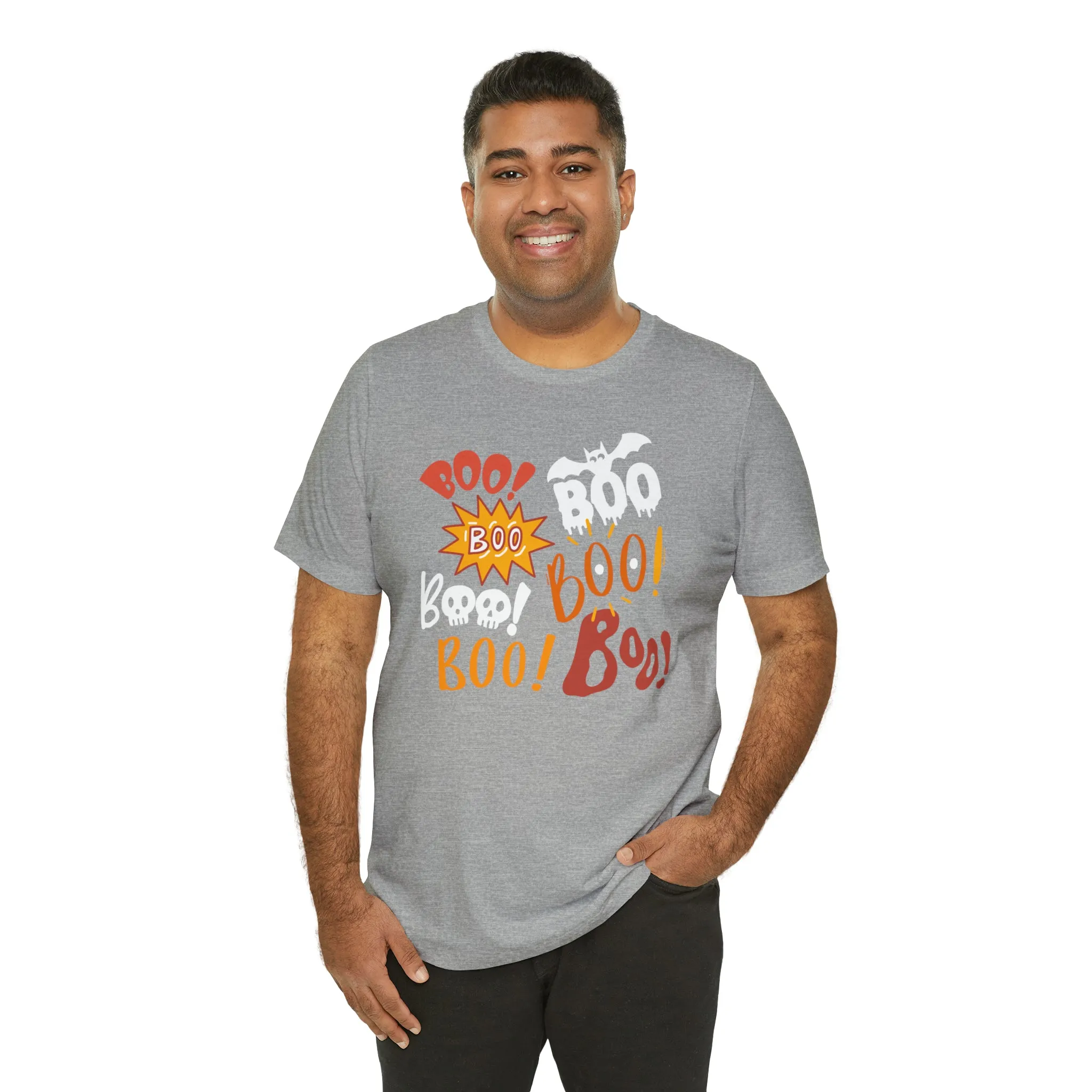Boo! Boo! Boo! Halloween T-Shirt | Scary Boo Tee |  Bella Canvas 3001Unisex | Creepy Short Sleeve Tshirt