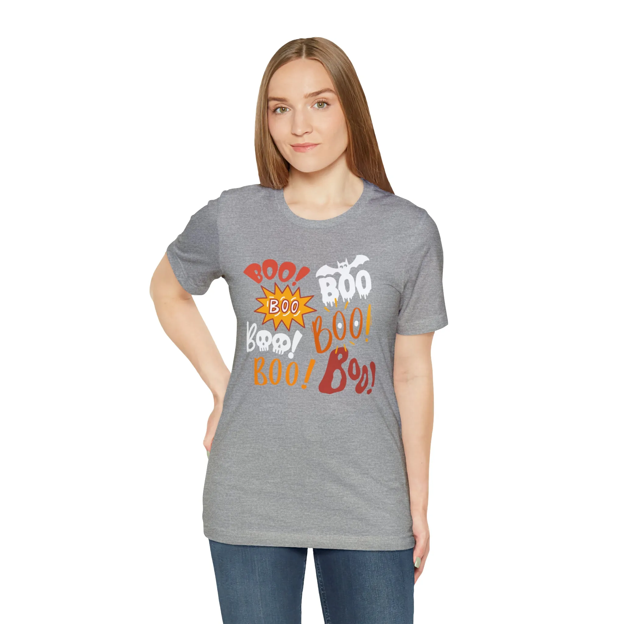 Boo! Boo! Boo! Halloween T-Shirt | Scary Boo Tee |  Bella Canvas 3001Unisex | Creepy Short Sleeve Tshirt