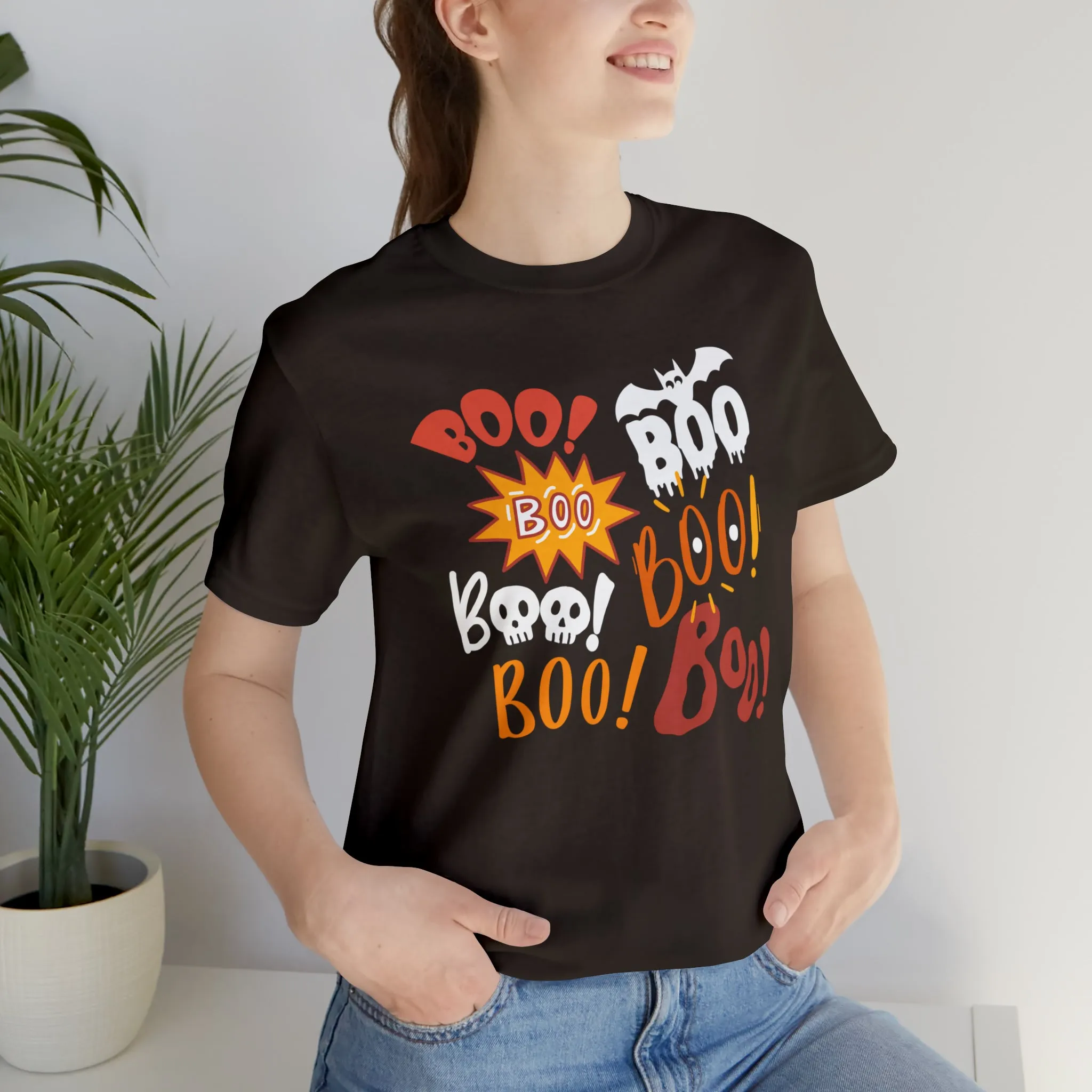 Boo! Boo! Boo! Halloween T-Shirt | Scary Boo Tee |  Bella Canvas 3001Unisex | Creepy Short Sleeve Tshirt