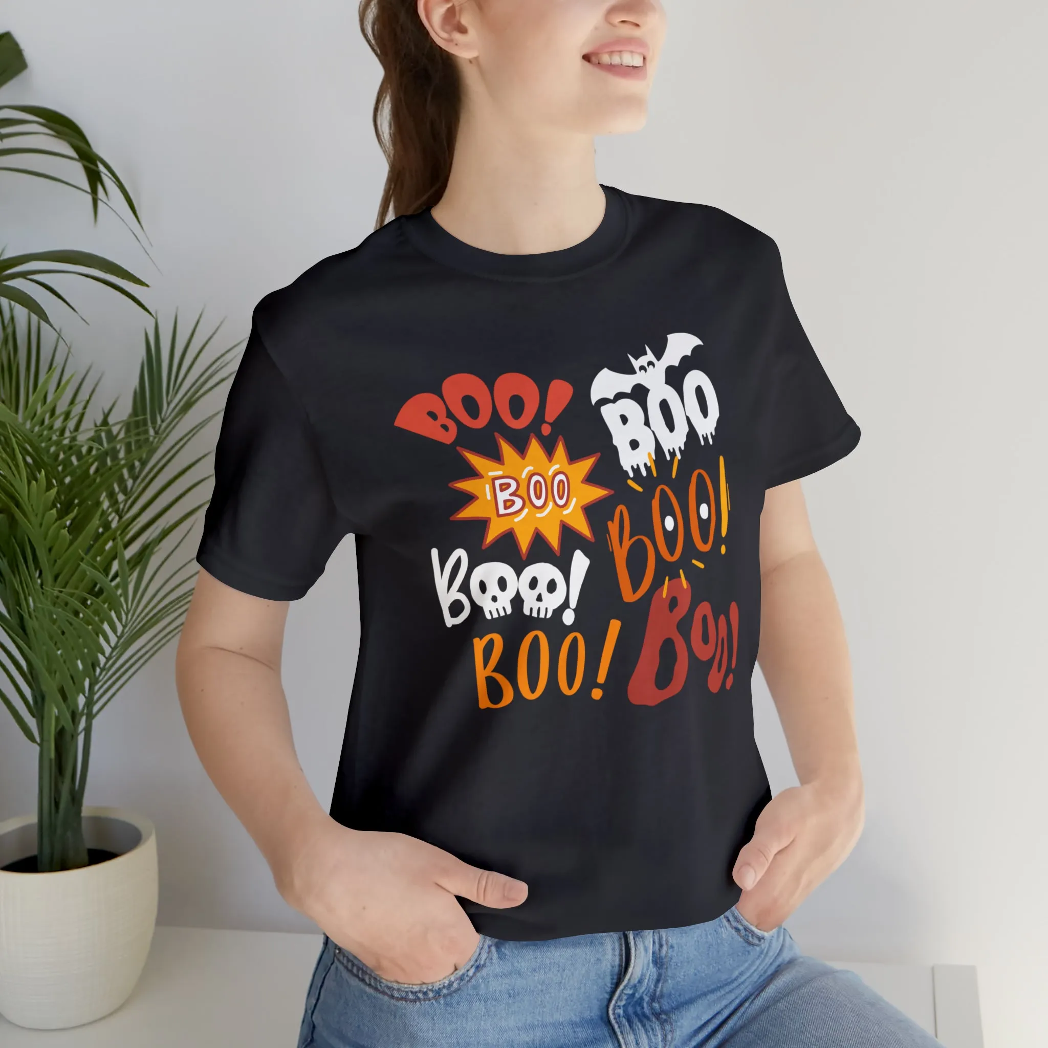 Boo! Boo! Boo! Halloween T-Shirt | Scary Boo Tee |  Bella Canvas 3001Unisex | Creepy Short Sleeve Tshirt