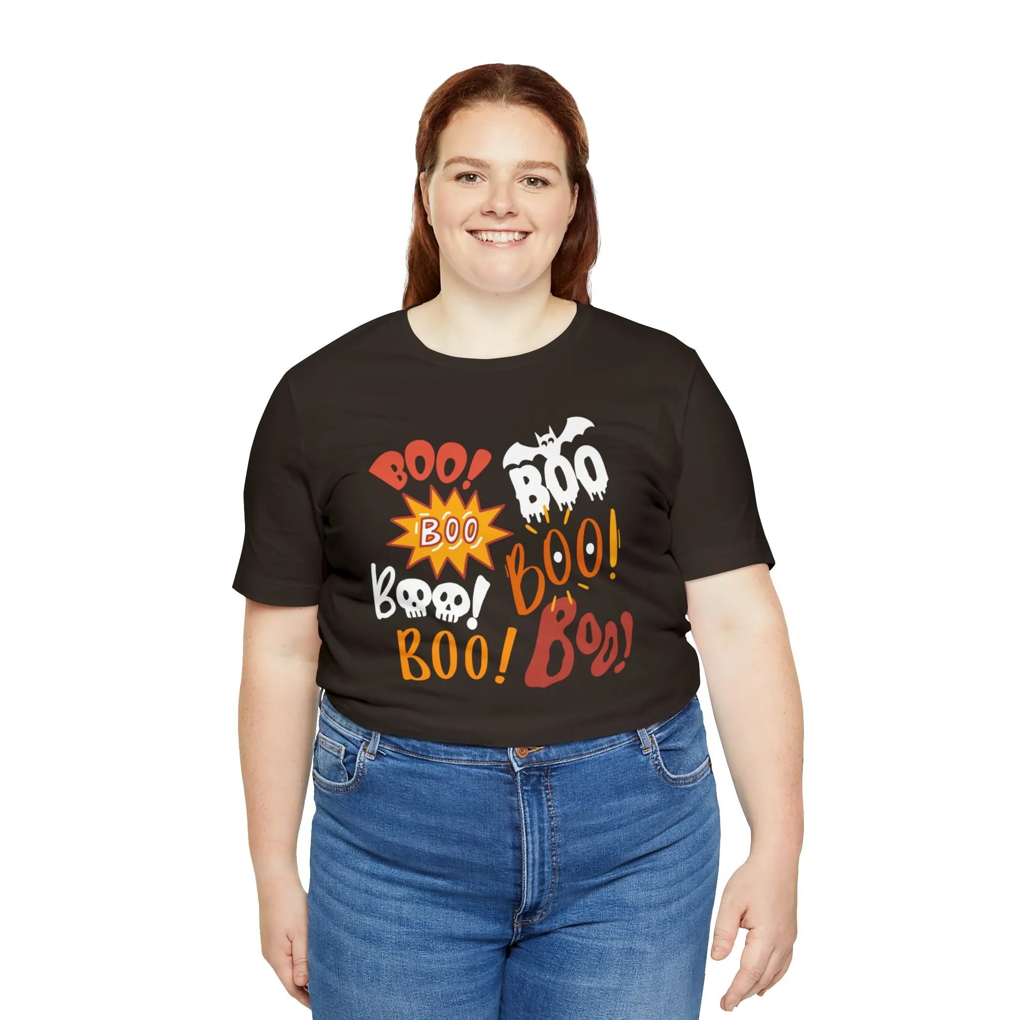 Boo! Boo! Boo! Halloween T-Shirt | Scary Boo Tee |  Bella Canvas 3001Unisex | Creepy Short Sleeve Tshirt