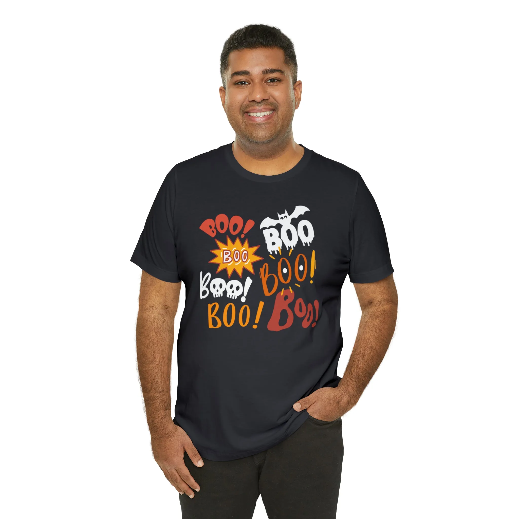 Boo! Boo! Boo! Halloween T-Shirt | Scary Boo Tee |  Bella Canvas 3001Unisex | Creepy Short Sleeve Tshirt