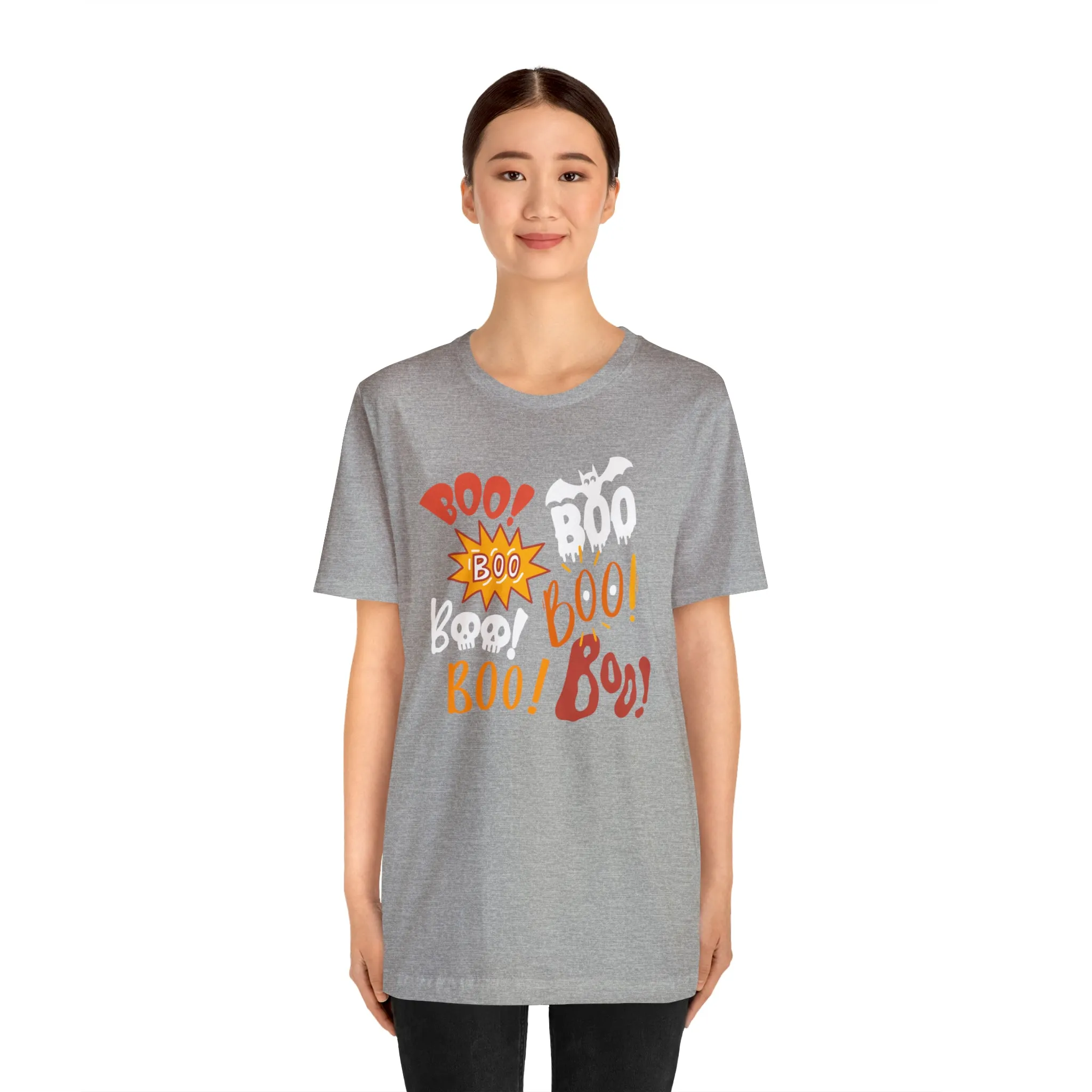 Boo! Boo! Boo! Halloween T-Shirt | Scary Boo Tee |  Bella Canvas 3001Unisex | Creepy Short Sleeve Tshirt