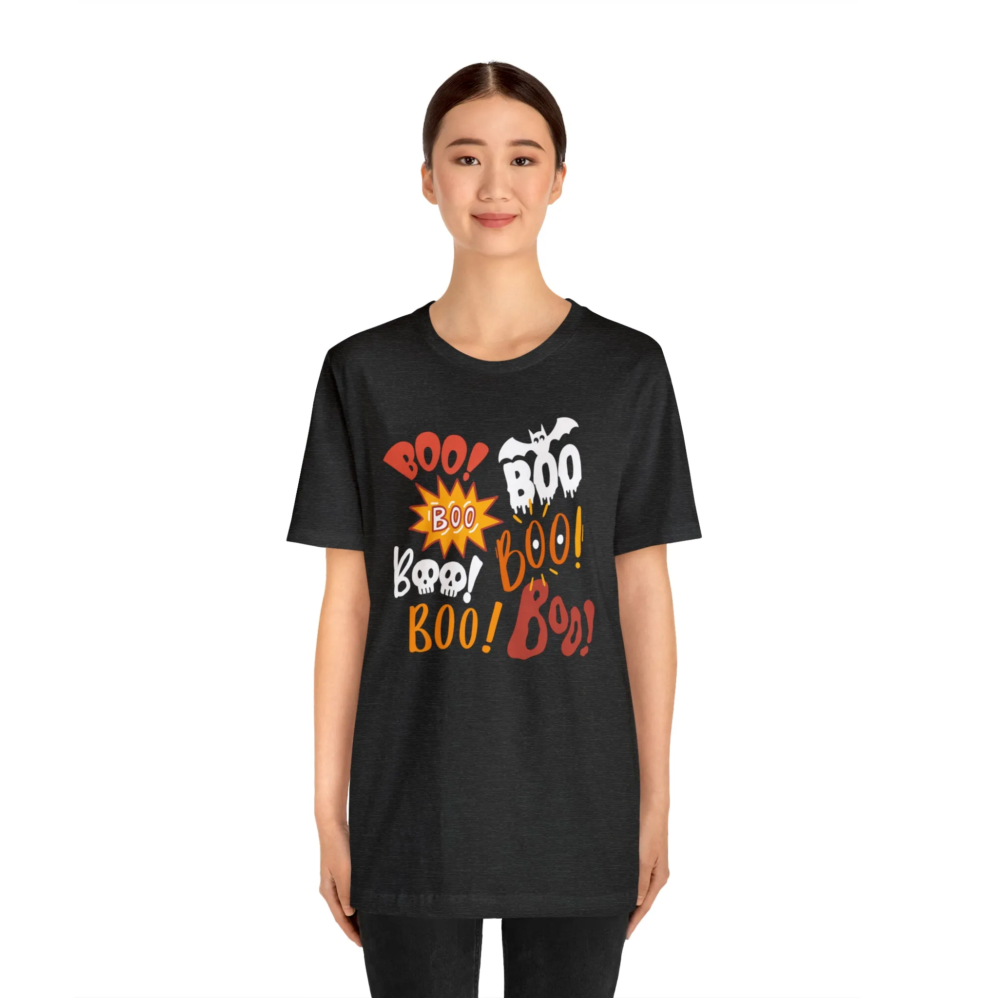 Boo! Boo! Boo! Halloween T-Shirt | Scary Boo Tee |  Bella Canvas 3001Unisex | Creepy Short Sleeve Tshirt