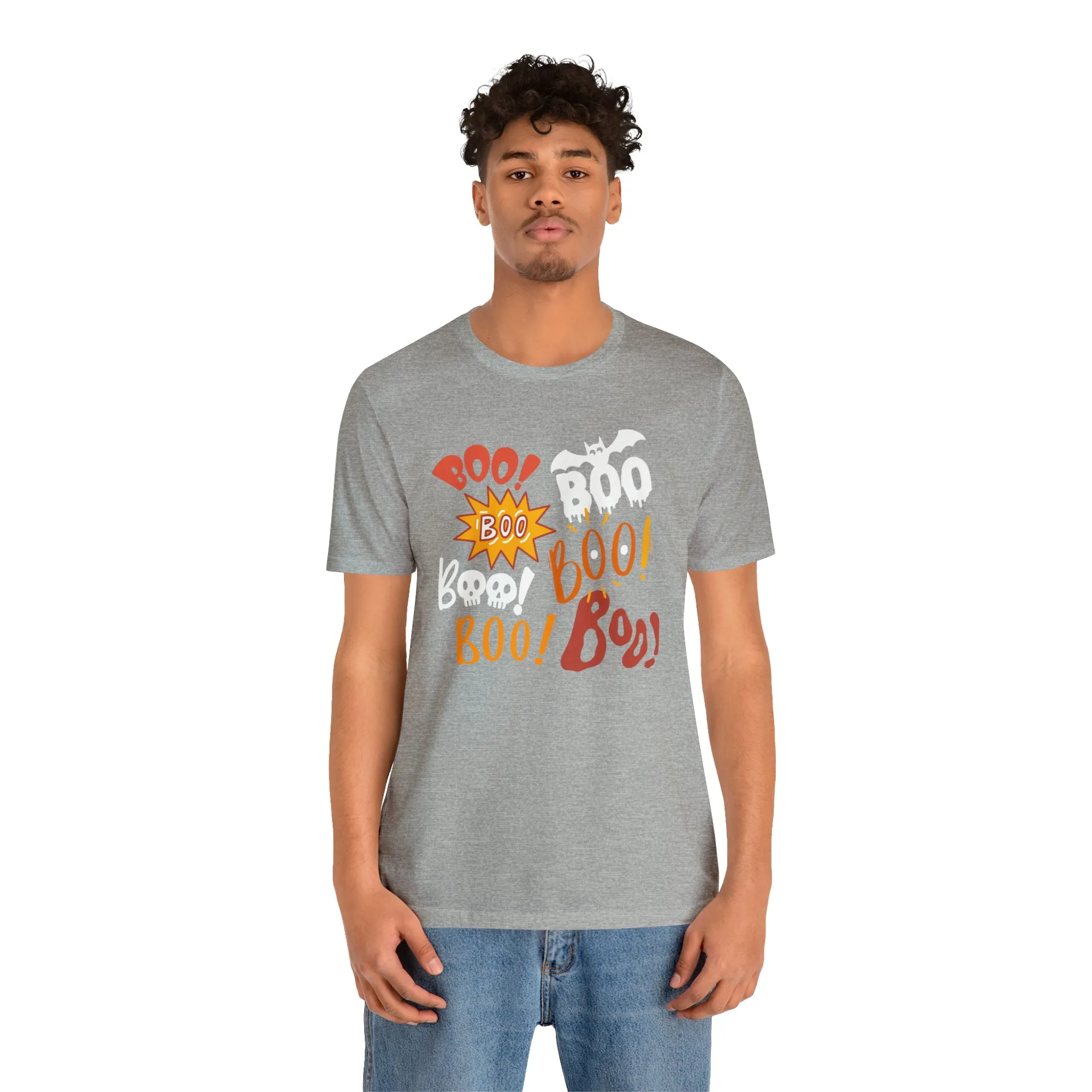 Boo! Boo! Boo! Halloween T-Shirt | Scary Boo Tee |  Bella Canvas 3001Unisex | Creepy Short Sleeve Tshirt