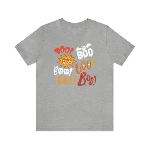 Boo! Boo! Boo! Halloween T-Shirt | Scary Boo Tee |  Bella Canvas 3001Unisex | Creepy Short Sleeve Tshirt