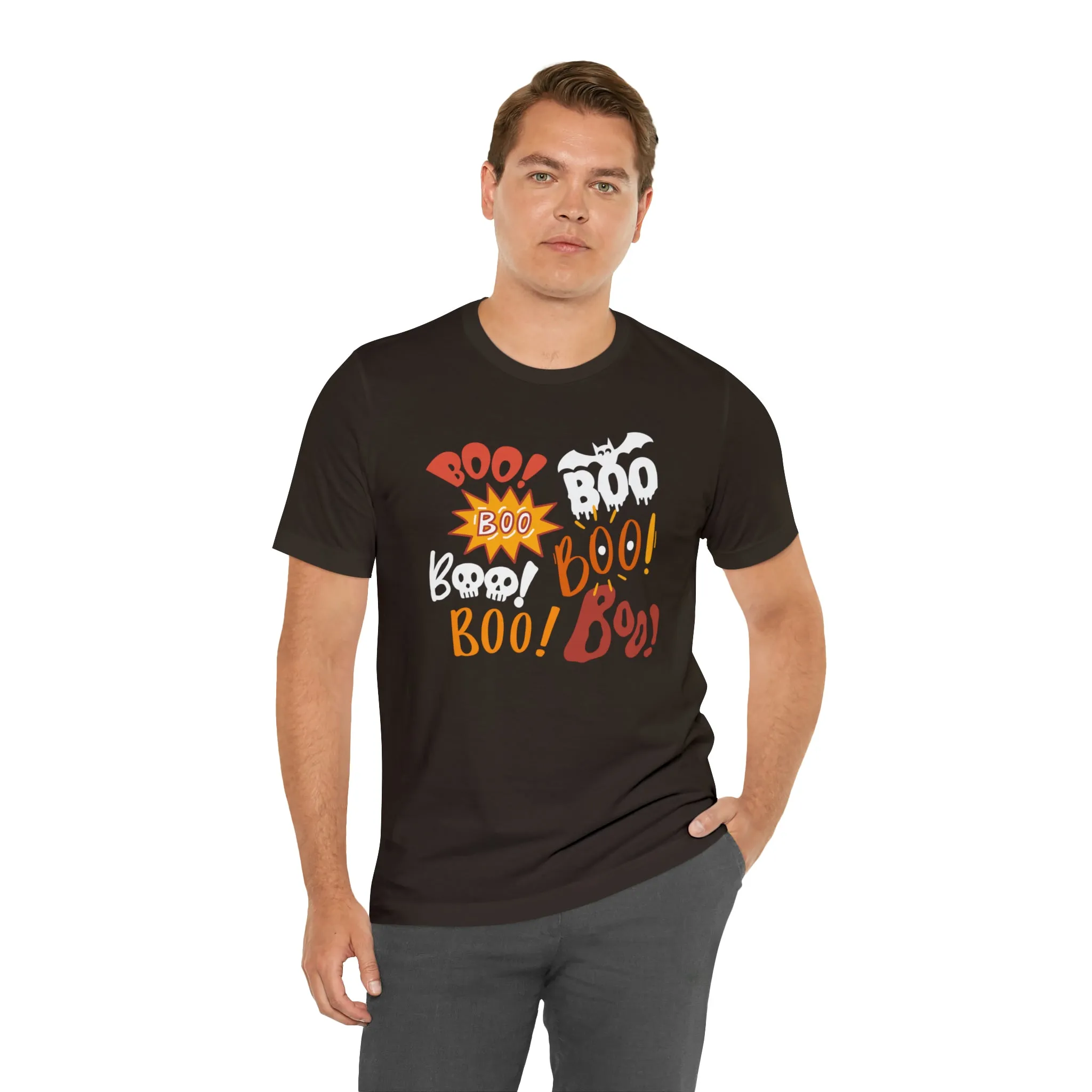 Boo! Boo! Boo! Halloween T-Shirt | Scary Boo Tee |  Bella Canvas 3001Unisex | Creepy Short Sleeve Tshirt