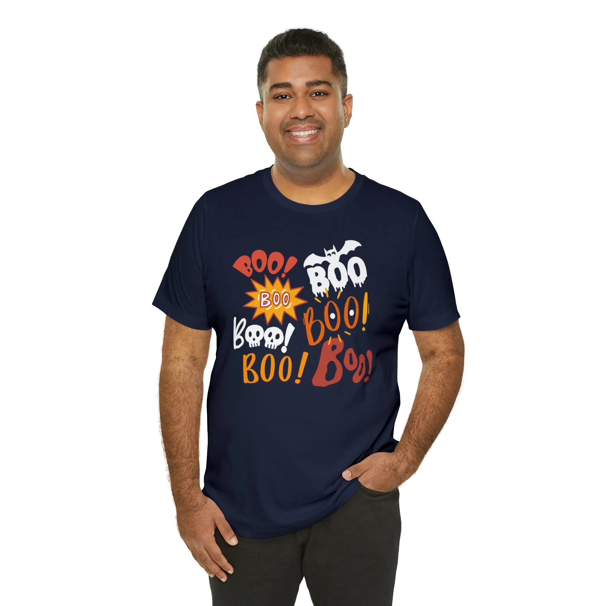Boo! Boo! Boo! Halloween T-Shirt | Scary Boo Tee |  Bella Canvas 3001Unisex | Creepy Short Sleeve Tshirt