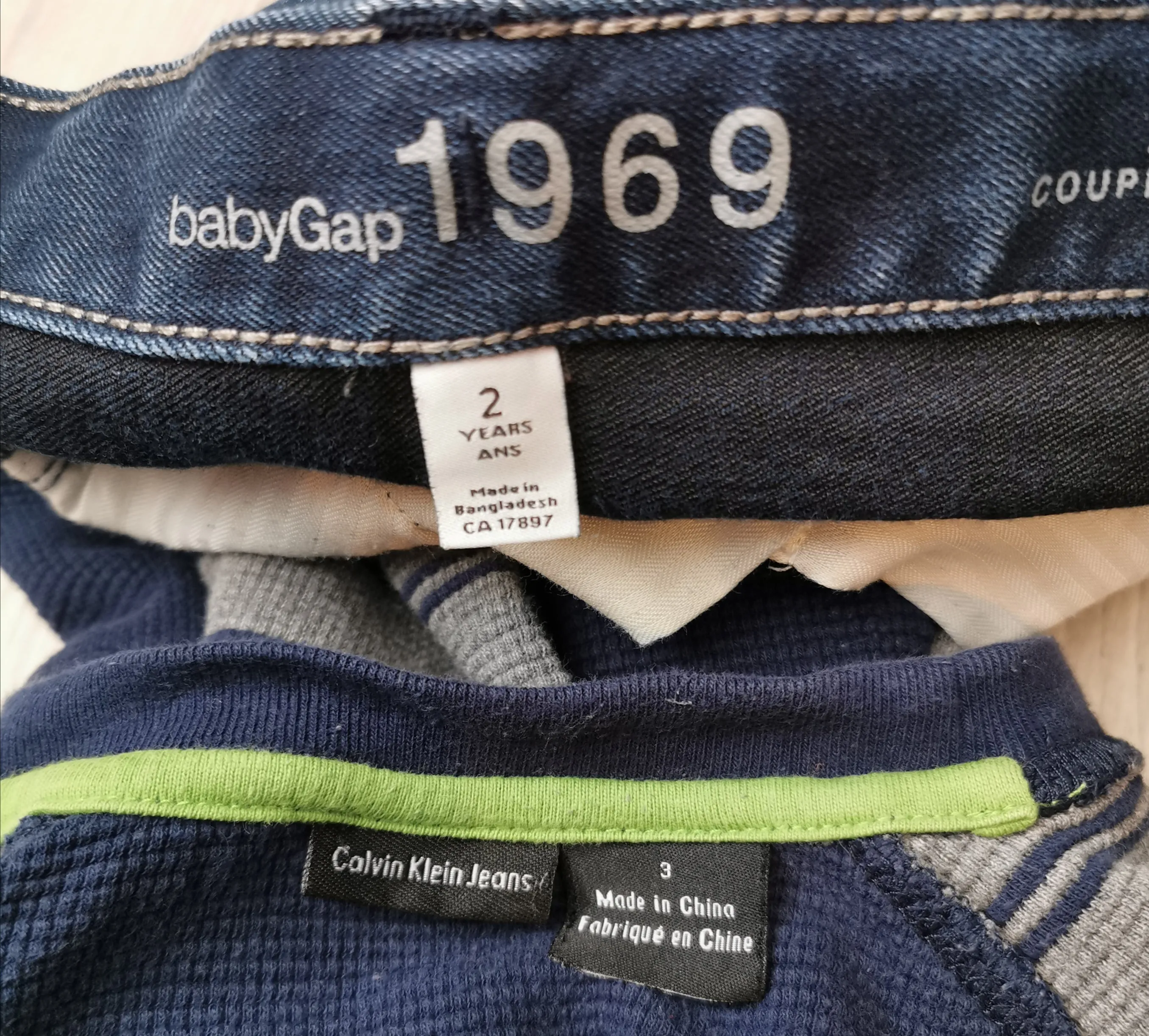BOY SIZE 2/3 YEARS - CALVIN KLEIN & BABY GAP, 2 Piece Mix N Match Fall Outfit EUC B7