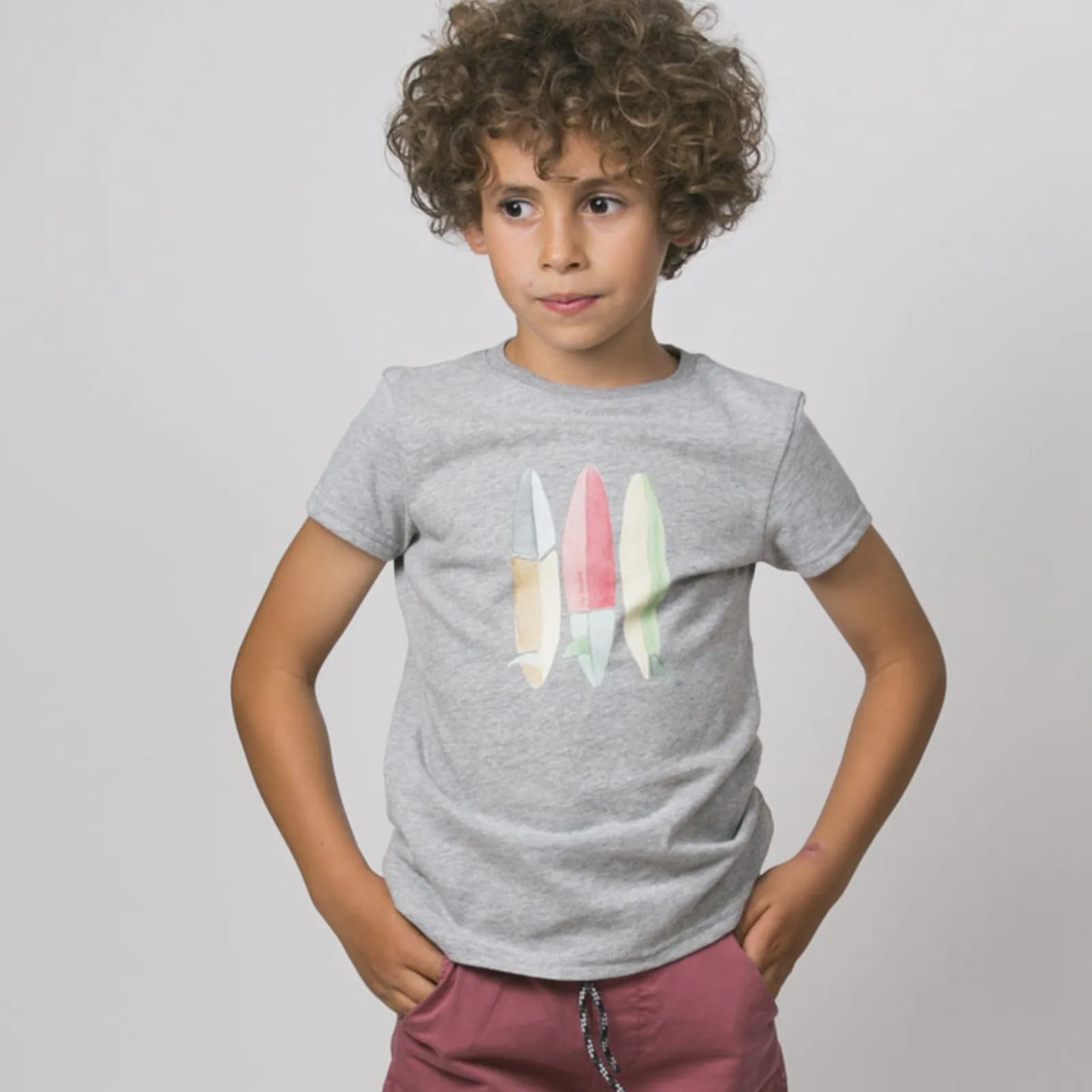 Boys Scotty Surfboards Grey T Shirt