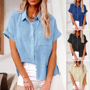 Buc® | Relaxed Linen Blouse With Short Sleeves