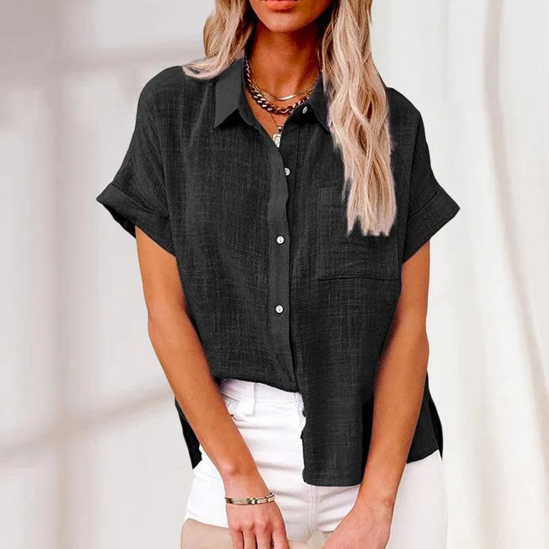 Buc® | Relaxed Linen Blouse With Short Sleeves