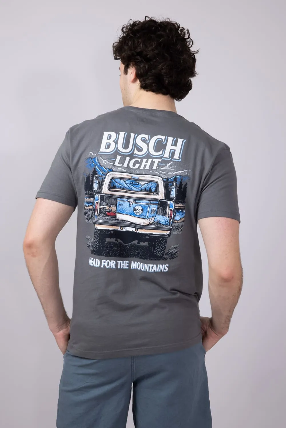 Busch Light Truck Cooler T-Shirt for Men in Charcoal | 2220-CHARCOAL