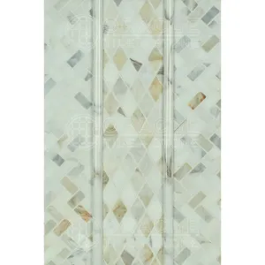Calacatta Gold (Italian Calcutta) Marble Mini Herringbone Mosaic Tile, Polished