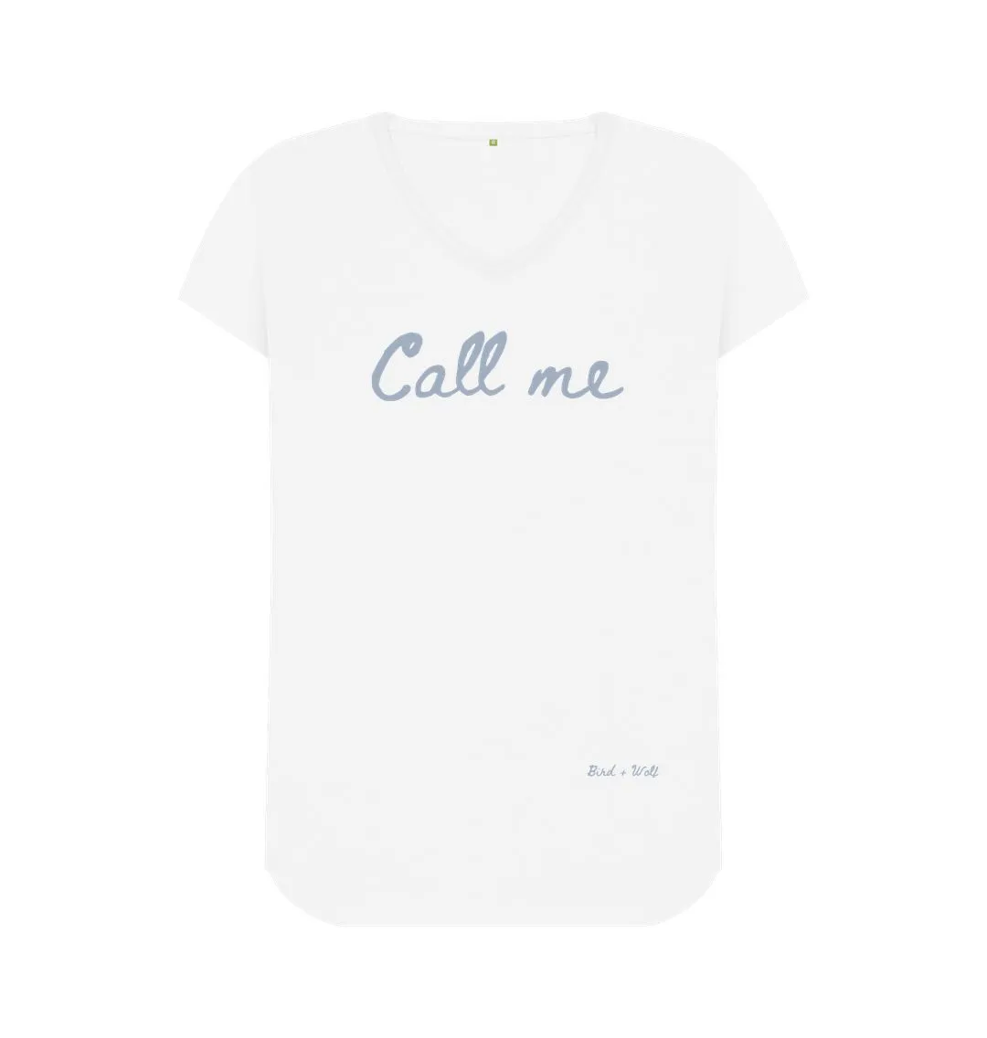 Call Me V Neck Tee
