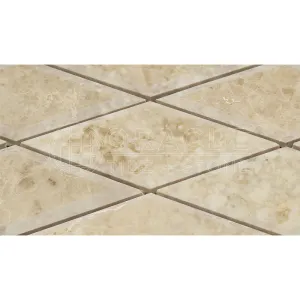 Cappuccino Marble 3 X 6 Diamond (Rhomboid) Mosaic Tile, Polished and Deep Beveled