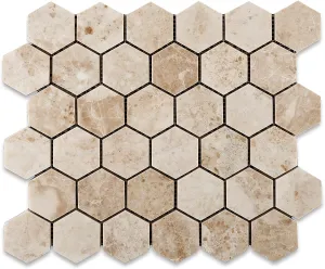 Cappuccino Marble Polished 2-inch Hexagon Mosaic Tile - Box of 5 sq. ft.