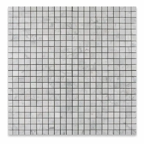 Carrara White Marble 1 X 1 Polished Mosaic Tile Mesh - Box of 5 sq. ft.