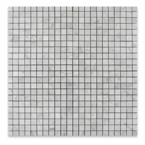 Carrara White Marble 1 X 1 Polished Mosaic Tile Mesh - Box of 5 sq. ft.