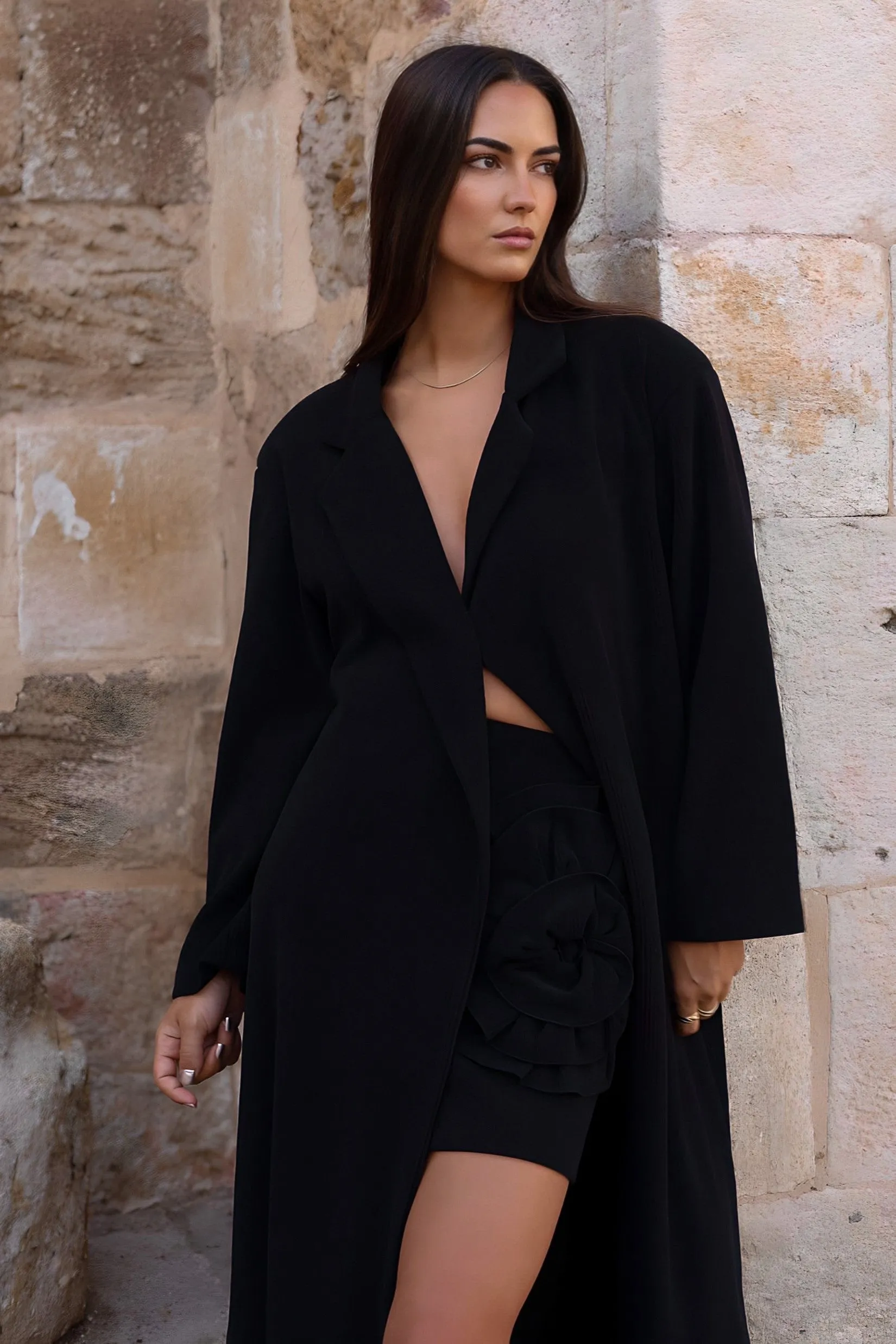 CASACO PRETO OVERSIZED