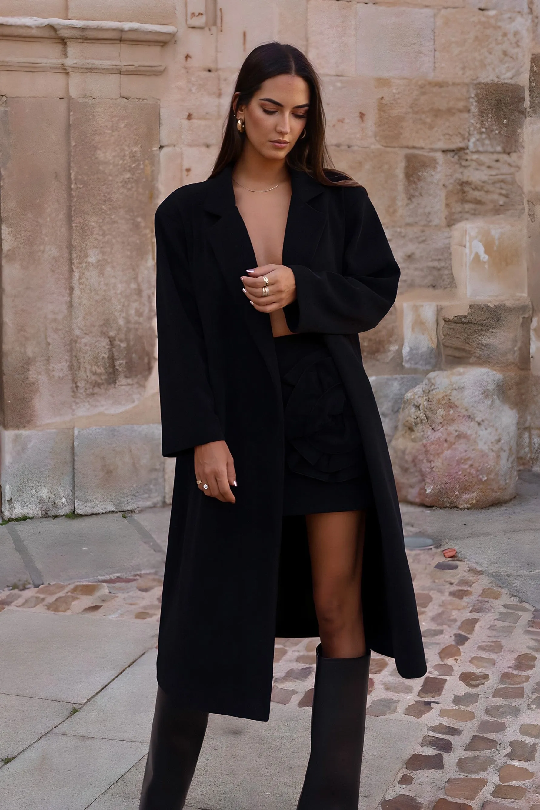 CASACO PRETO OVERSIZED