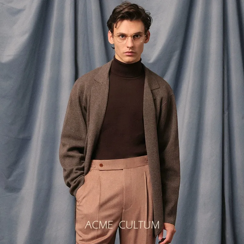 Cashmere Suit-Collar Cardigan