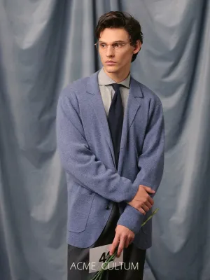 Cashmere Suit-Collar Cardigan