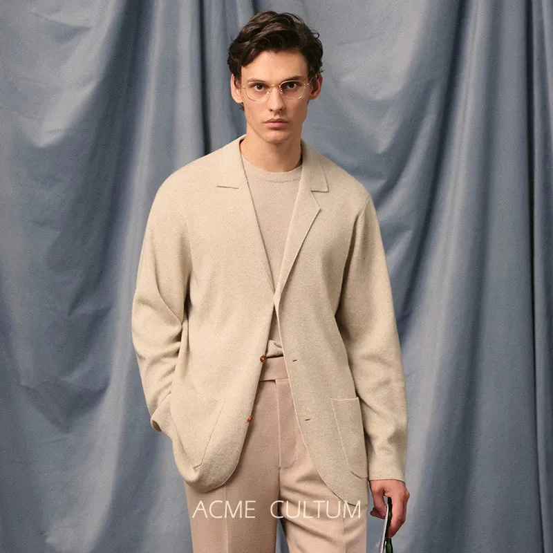Cashmere Suit-Collar Cardigan