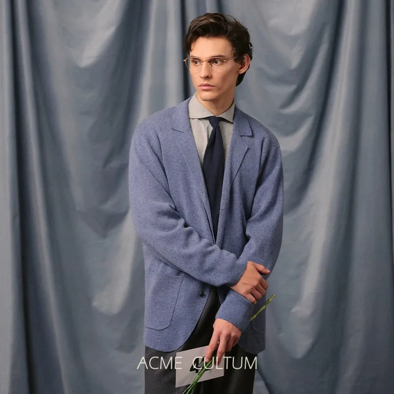Cashmere Suit-Collar Cardigan