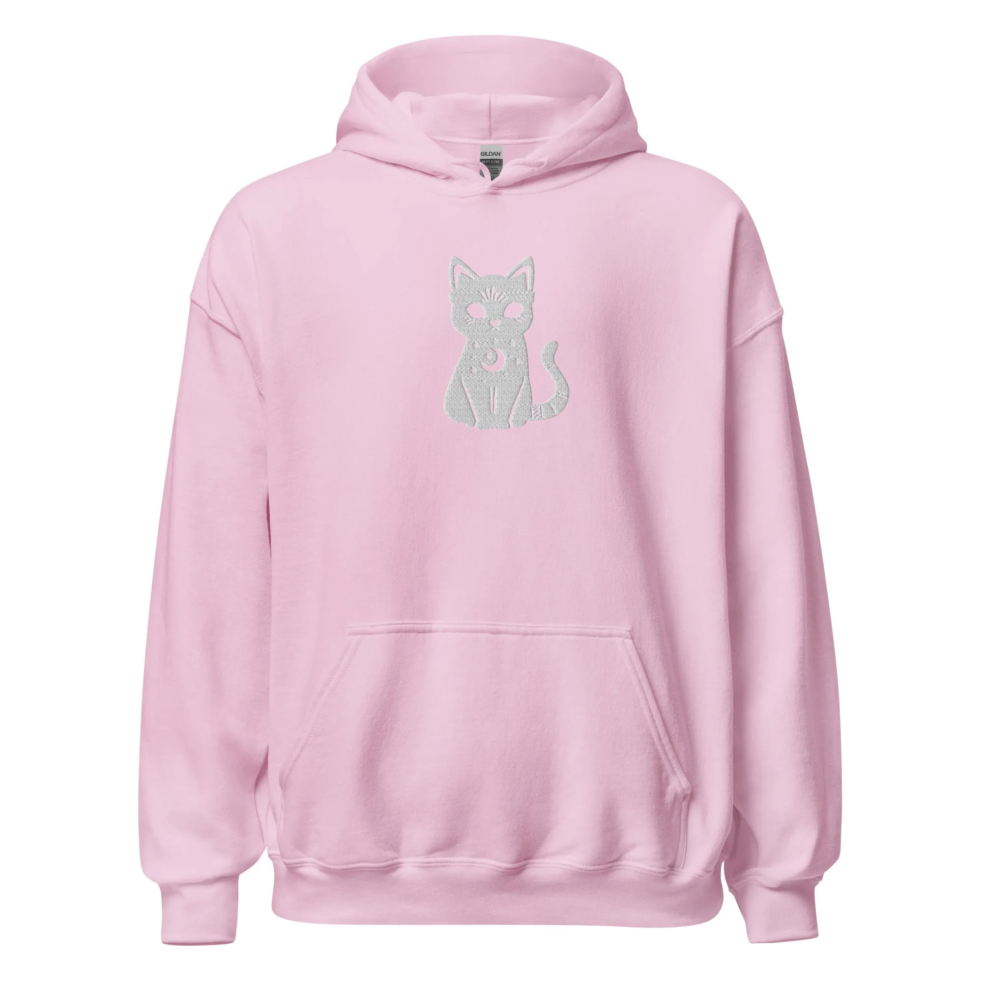 Celestial Cat Embroidered Hoodie