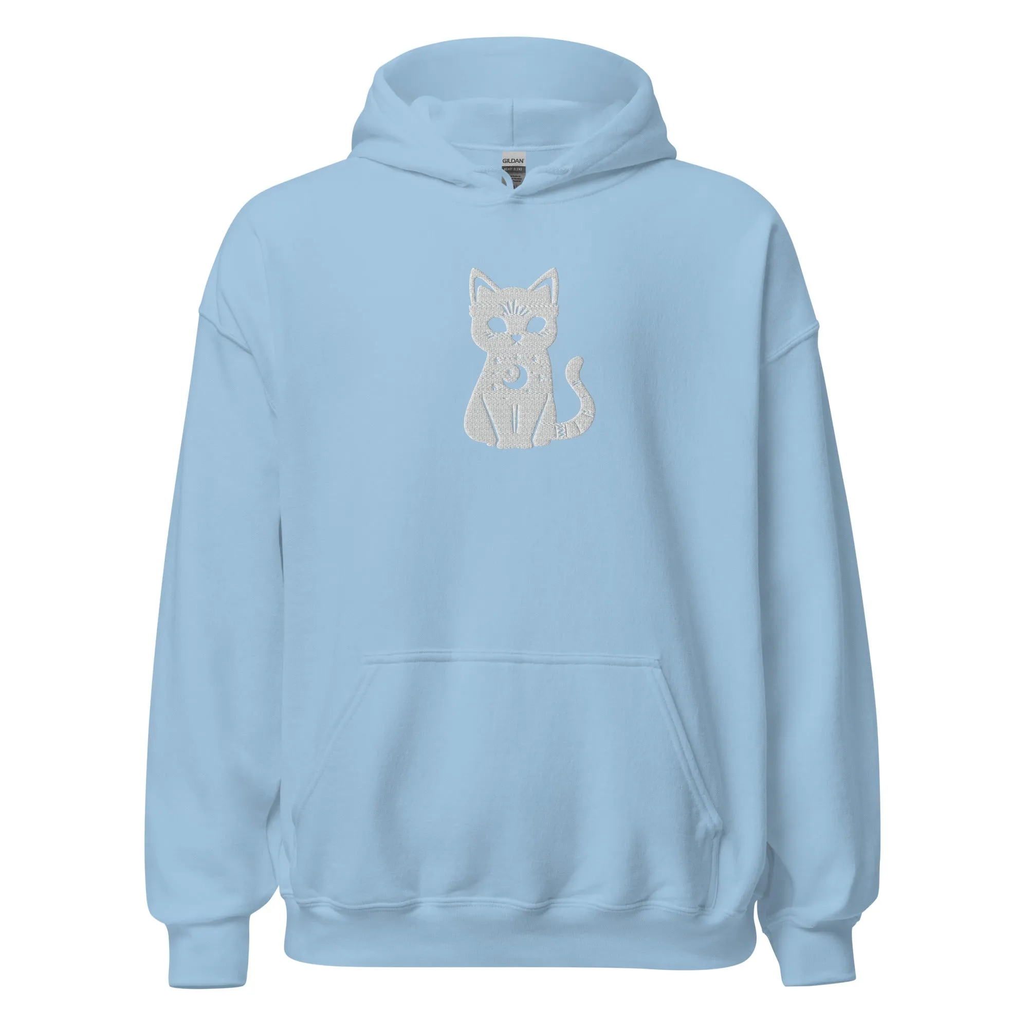Celestial Cat Embroidered Hoodie