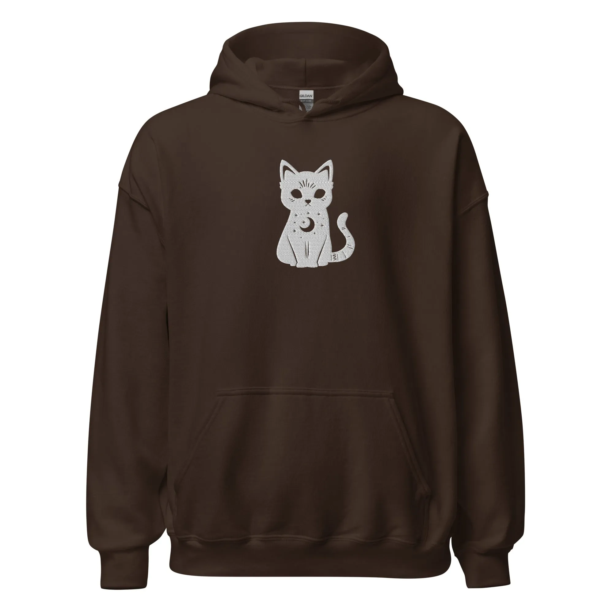 Celestial Cat Embroidered Hoodie