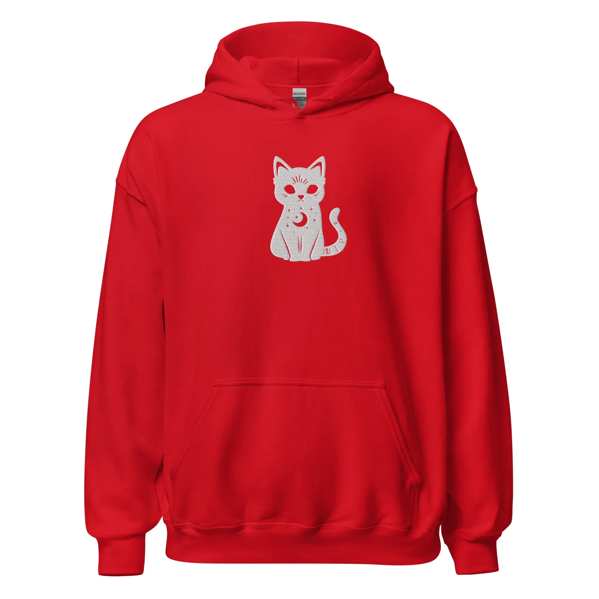 Celestial Cat Embroidered Hoodie