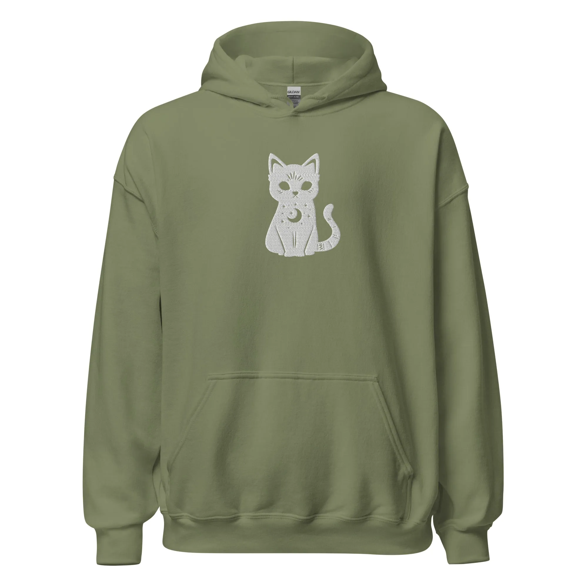Celestial Cat Embroidered Hoodie