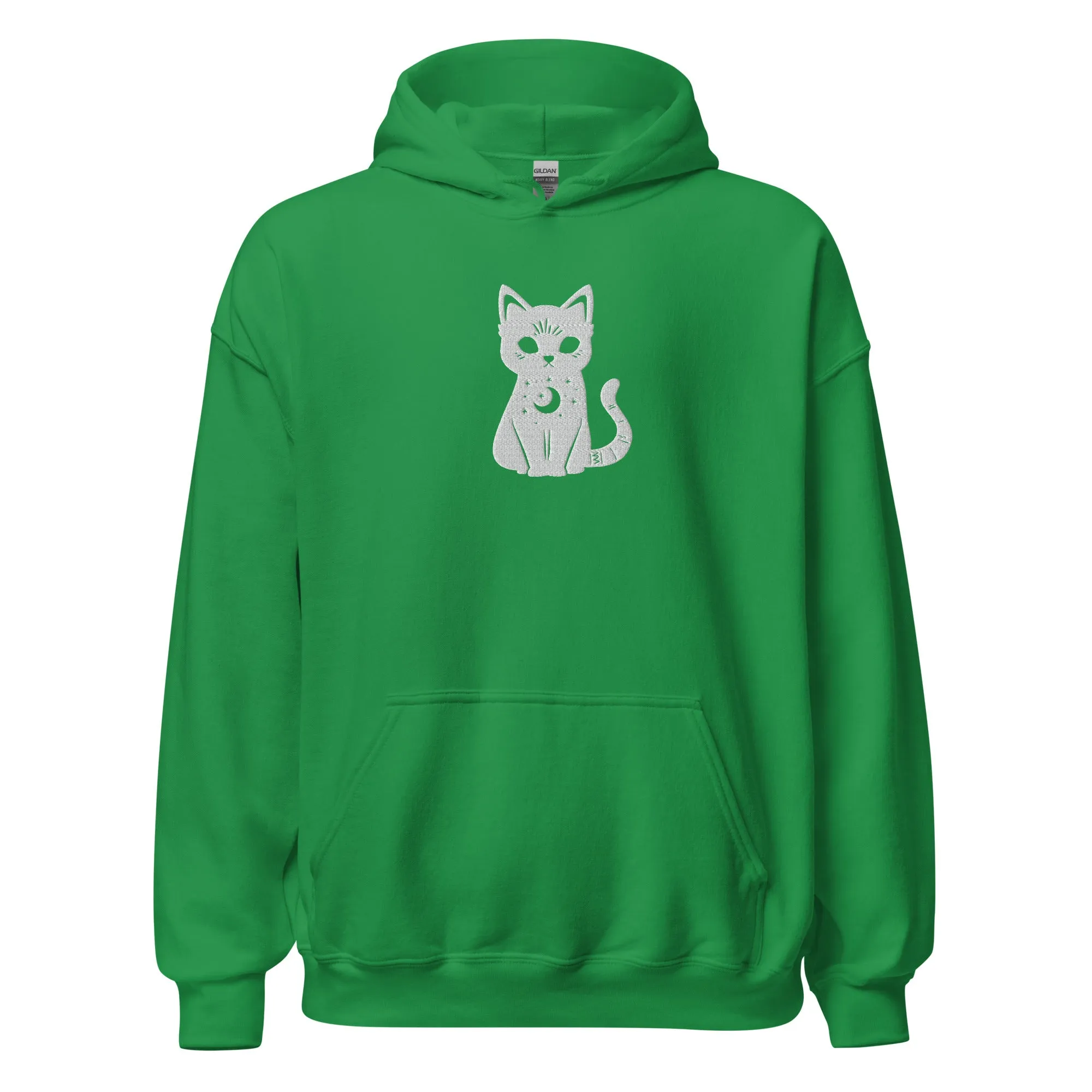 Celestial Cat Embroidered Hoodie